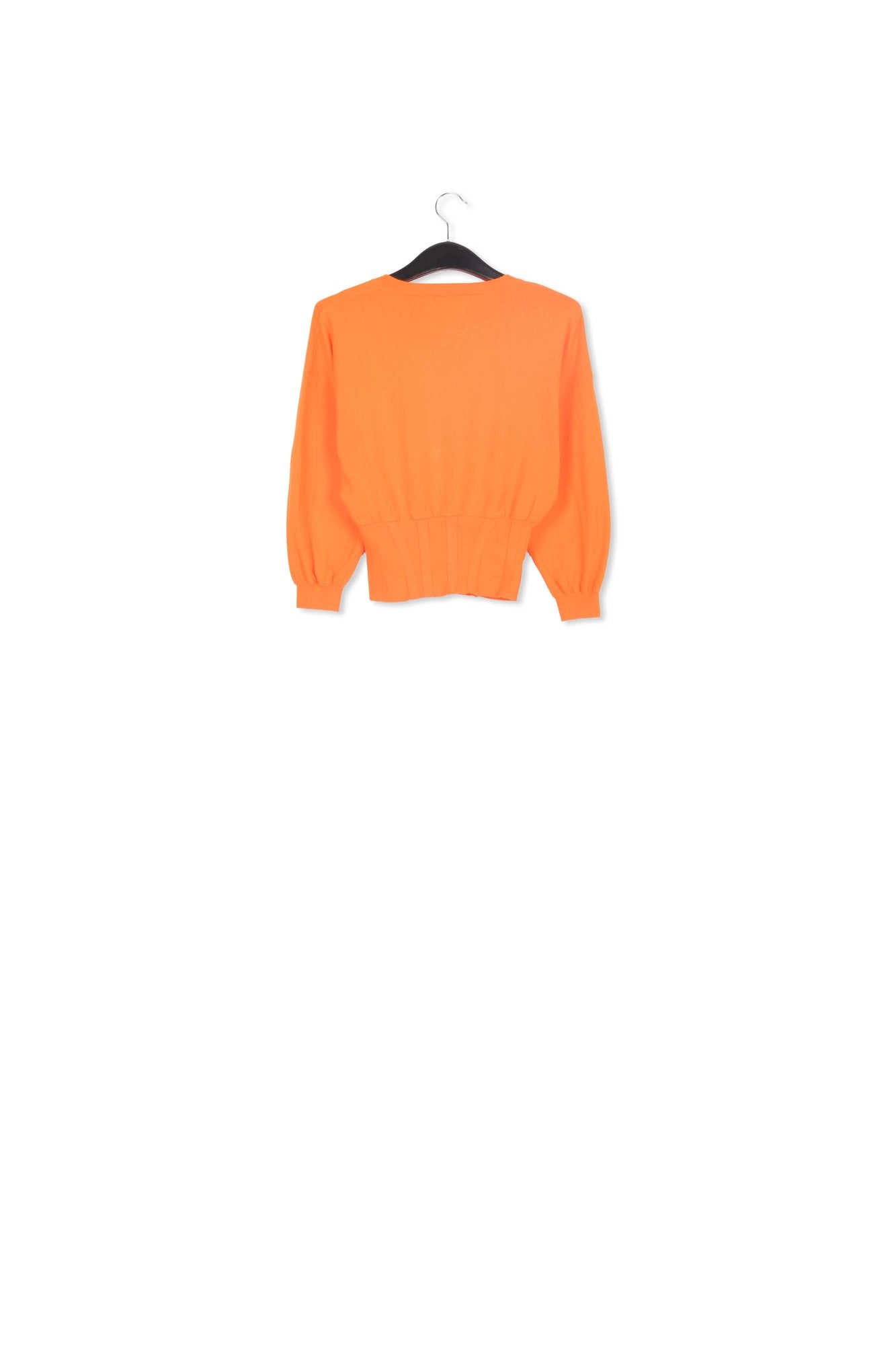 Orange knitted sweater with fitted waist RE—SSENTIEL | Essentiel second hand