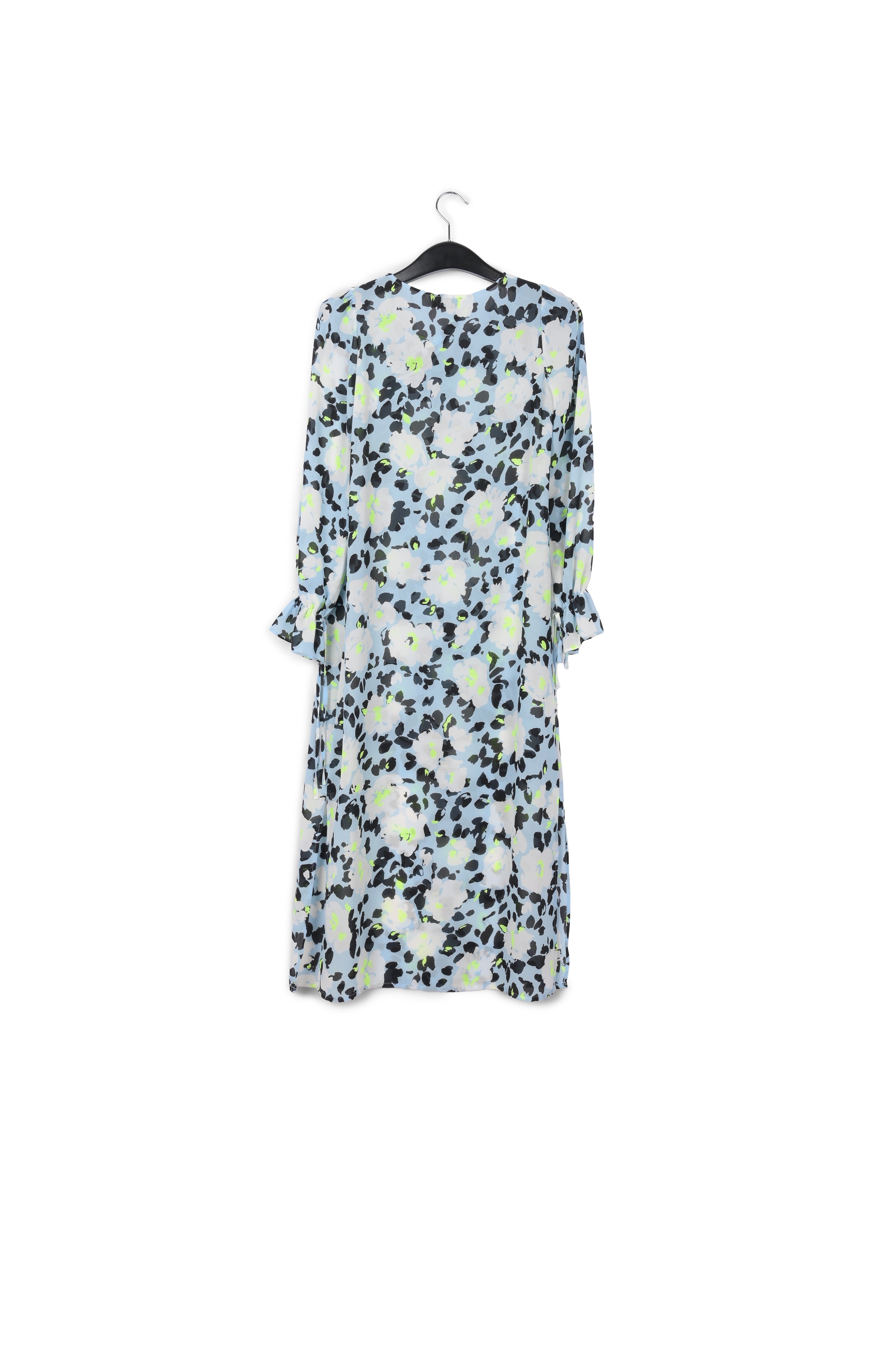 Light blue floral-print belted midi dress RE—SSENTIEL | Essentiel second hand