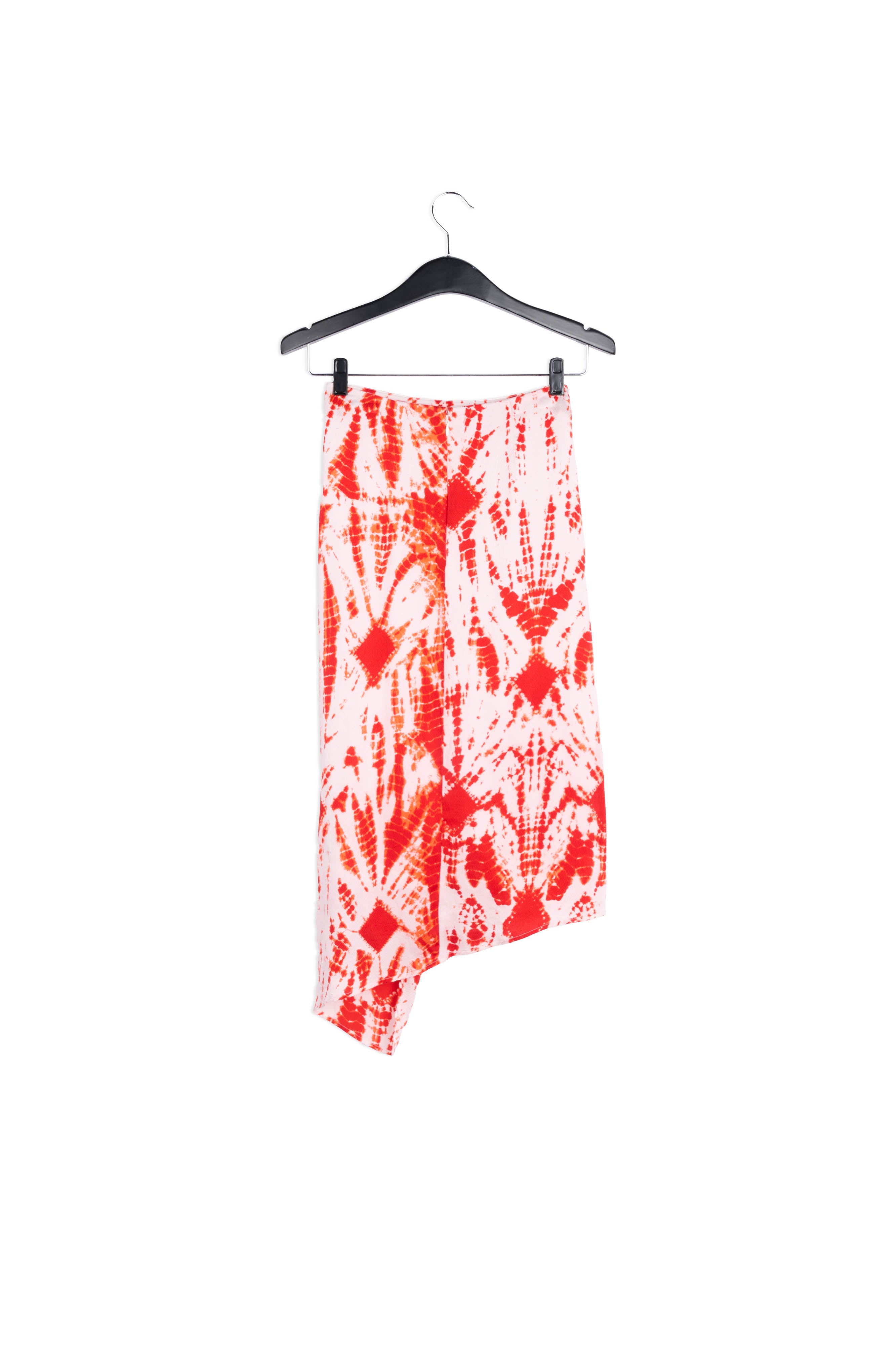 Off-white and green tie-dyed silk midi skirt RE—SSENTIEL | Essentiel second hand