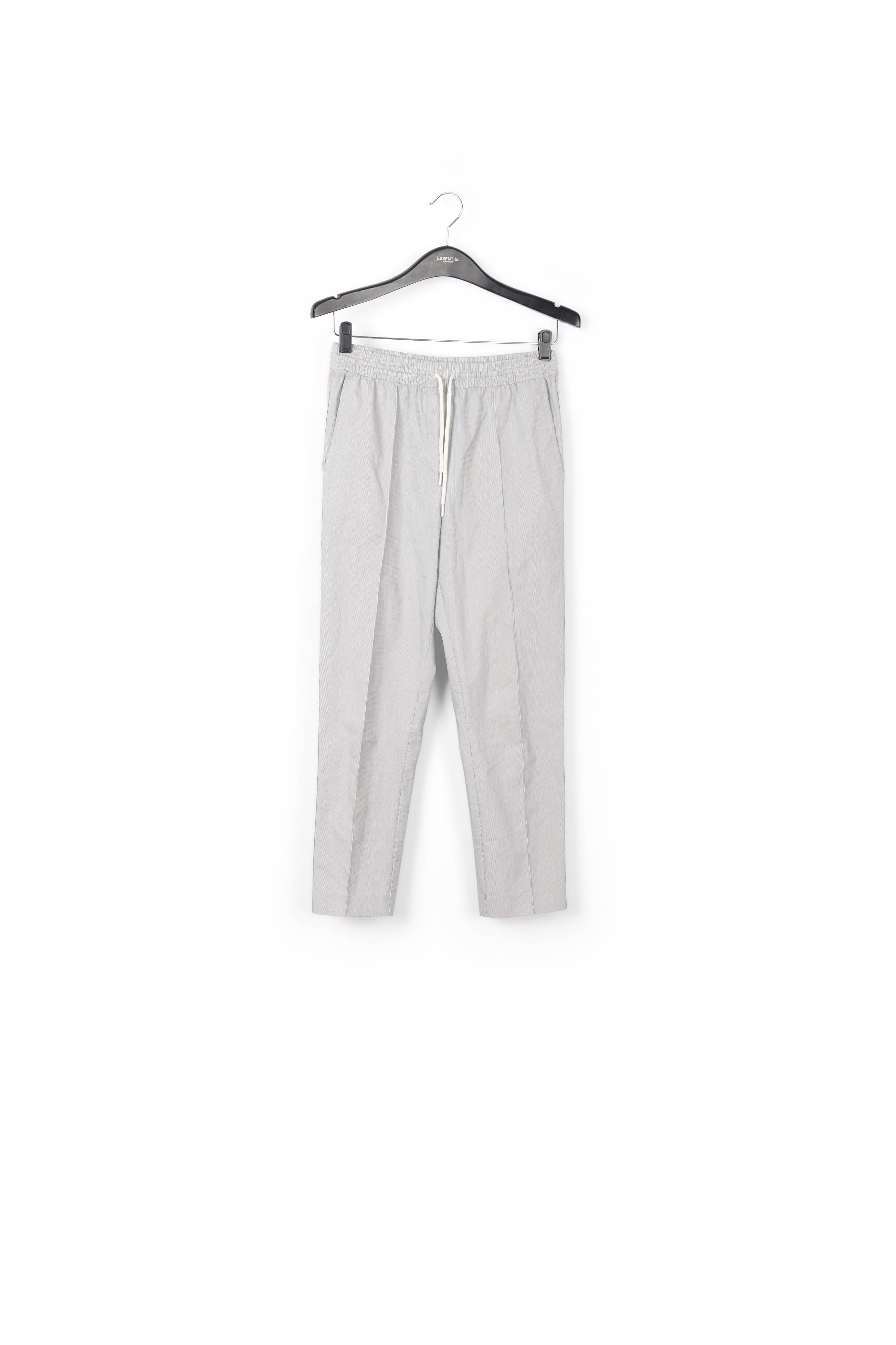Grey and off-white checked cotton-blend pants RE—SSENTIEL | Essentiel second hand