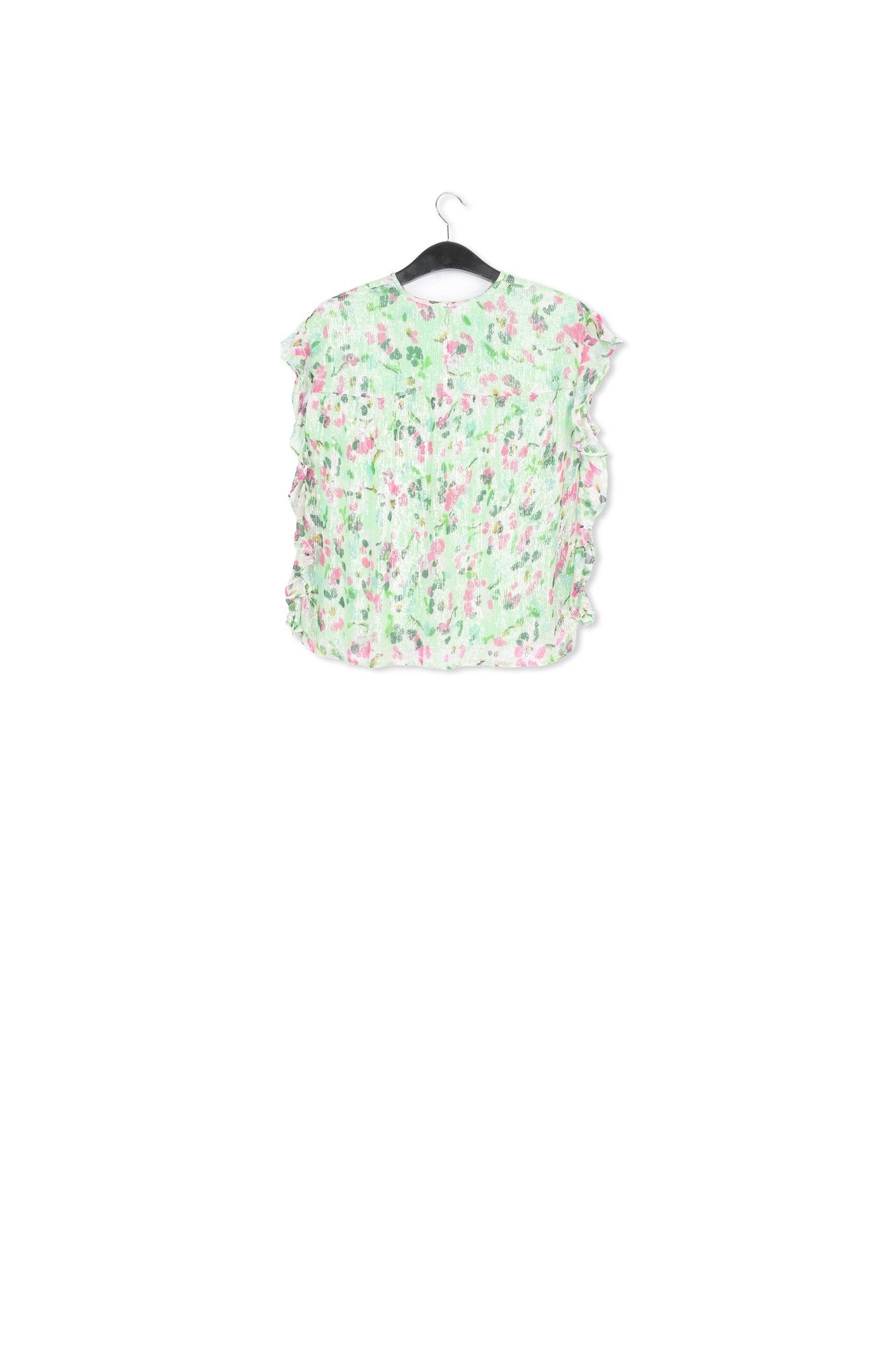 Muntgroene top met bloemenprint RE—SSENTIEL | Essentiel second hand