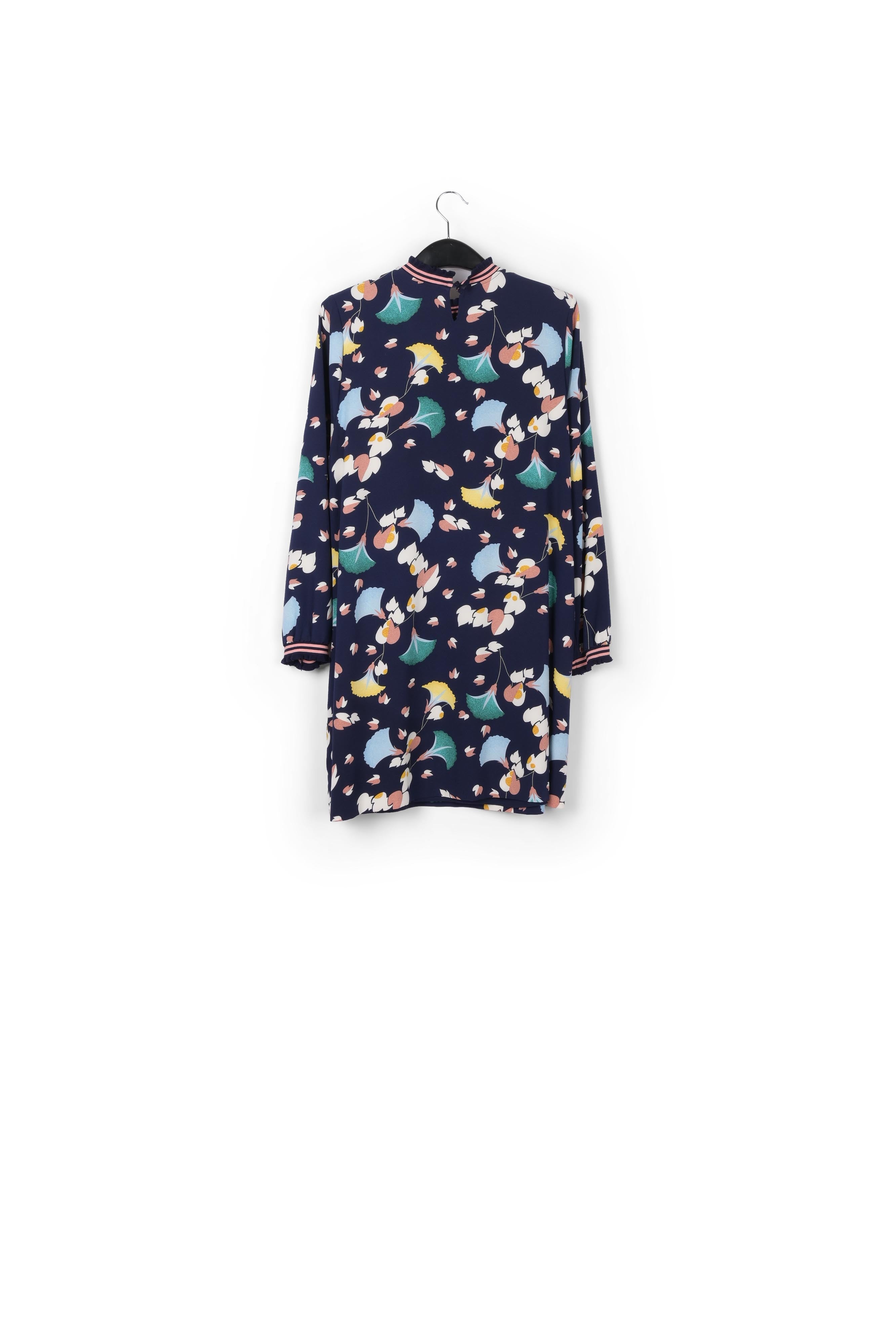 Mini robe florale noire avec ruches RE—SSENTIEL | Essentiel second hand