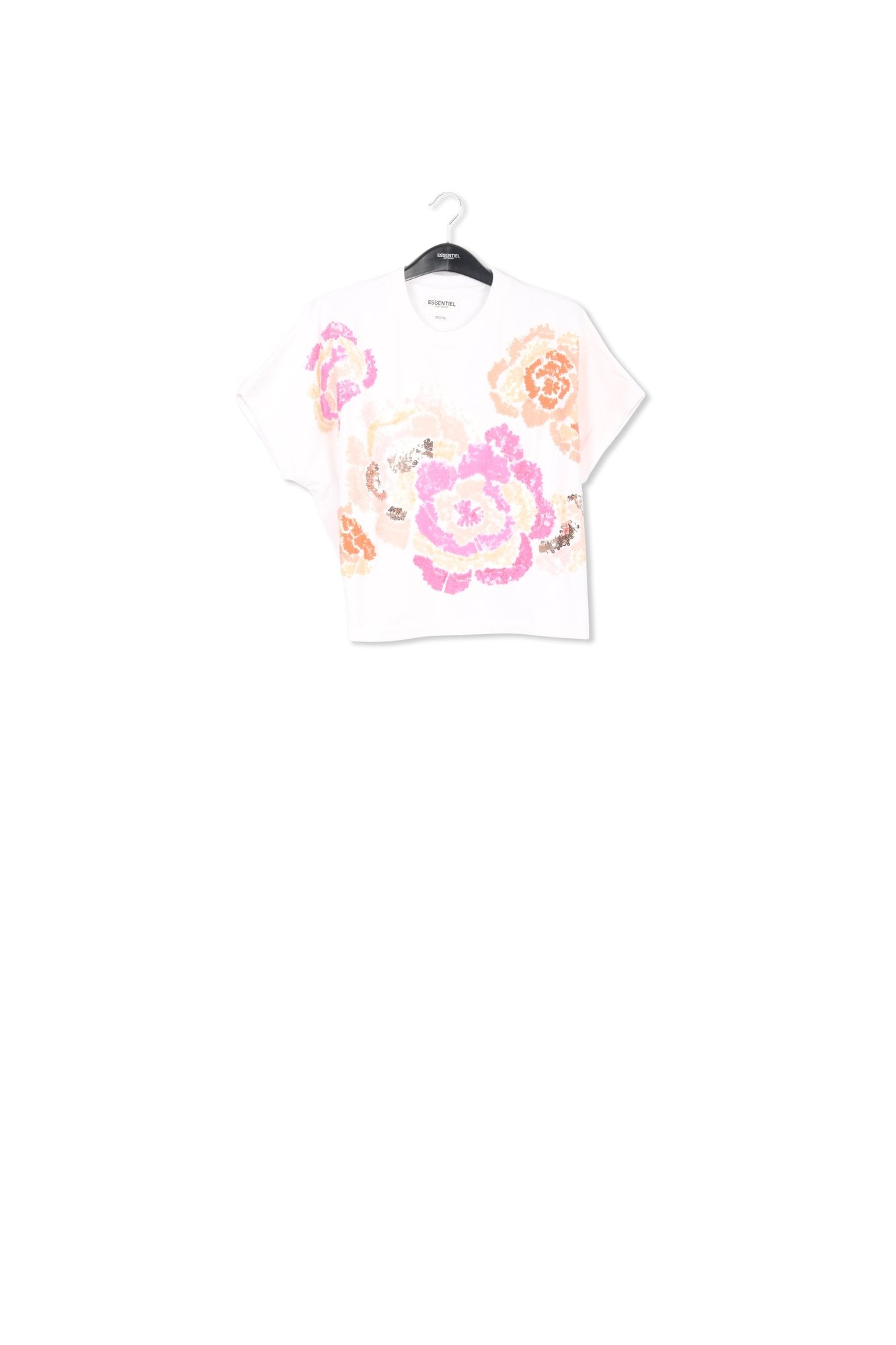 Off-white sleeveless sweatshirt with sequin embroideries RE—SSENTIEL | Essentiel second hand