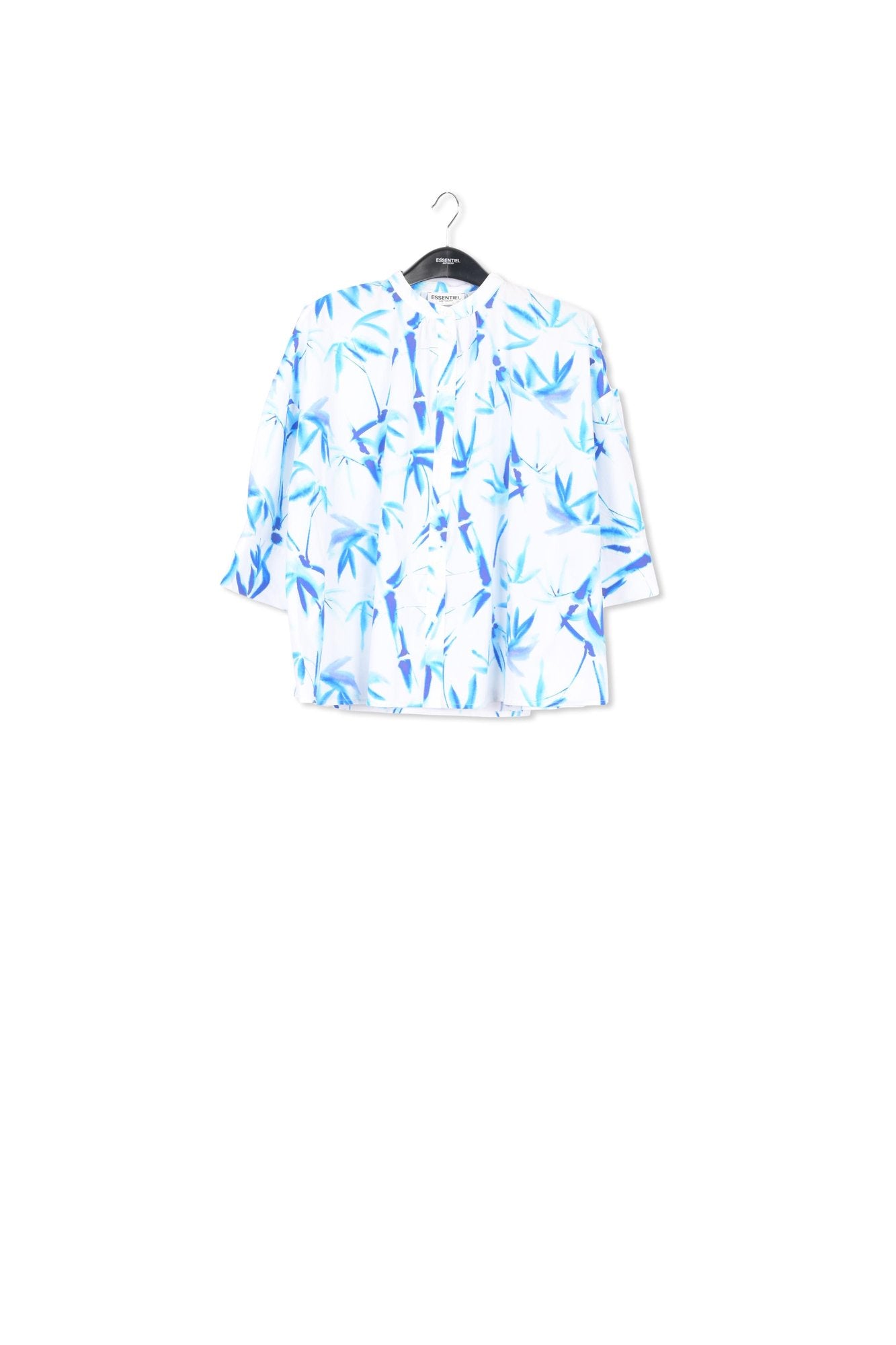 Off-white oversized cotton shirt with palm leaf print RE—SSENTIEL | Essentiel second hand