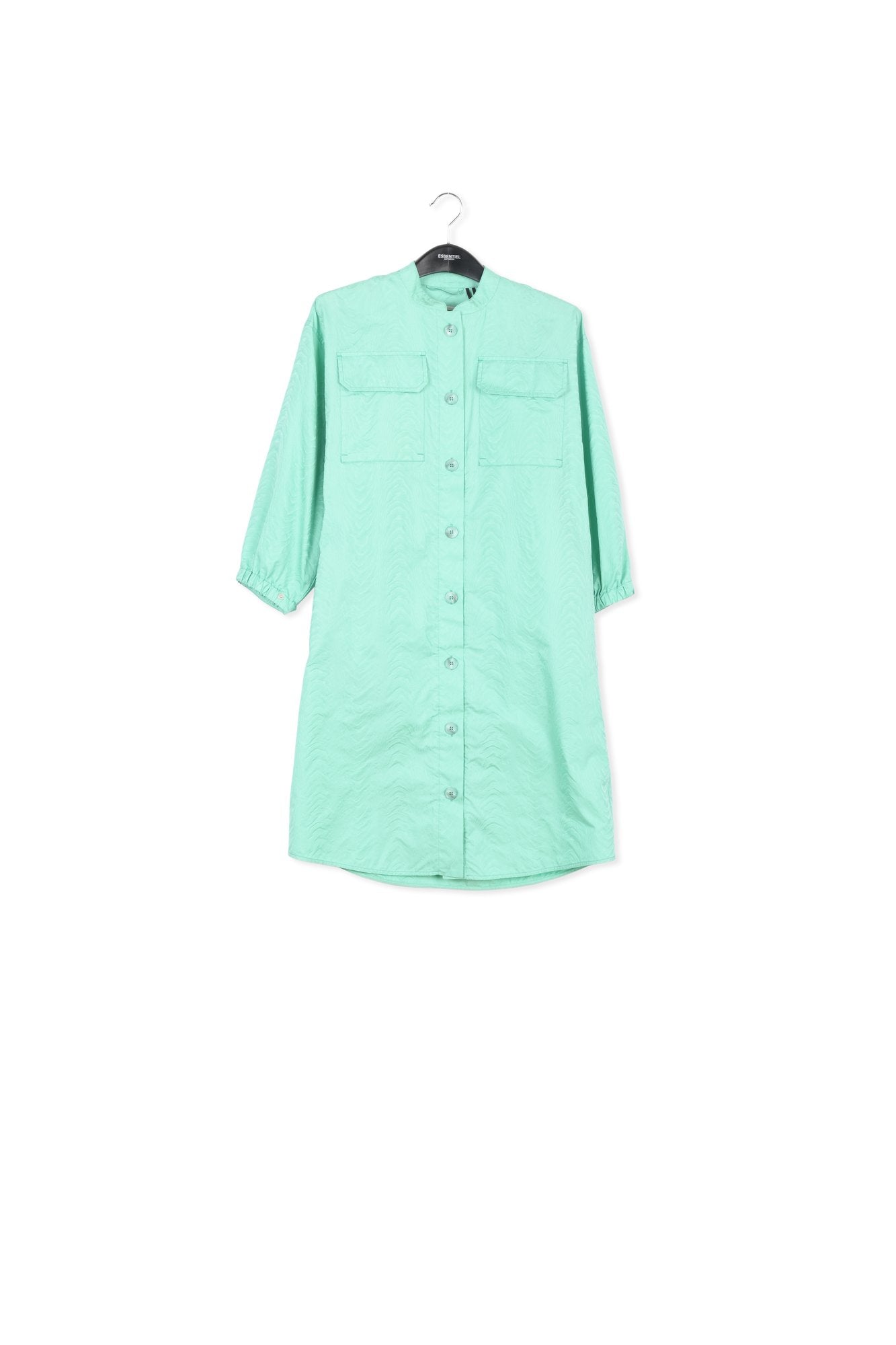 Turquoise jacquard shirt dress RE—SSENTIEL | Essentiel second hand
