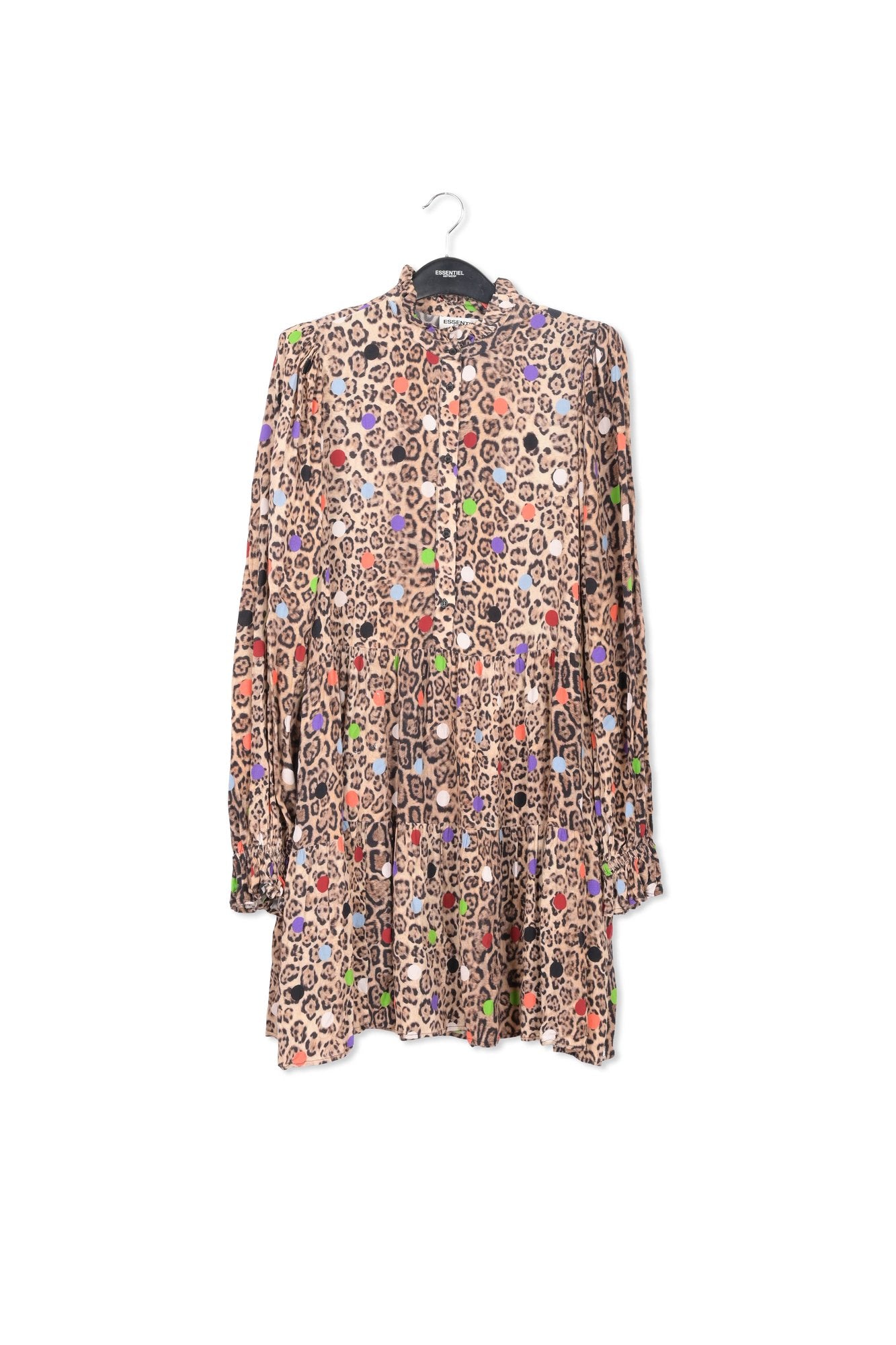 Leopard print and dots A-line mini dress RE—SSENTIEL | Essentiel second hand