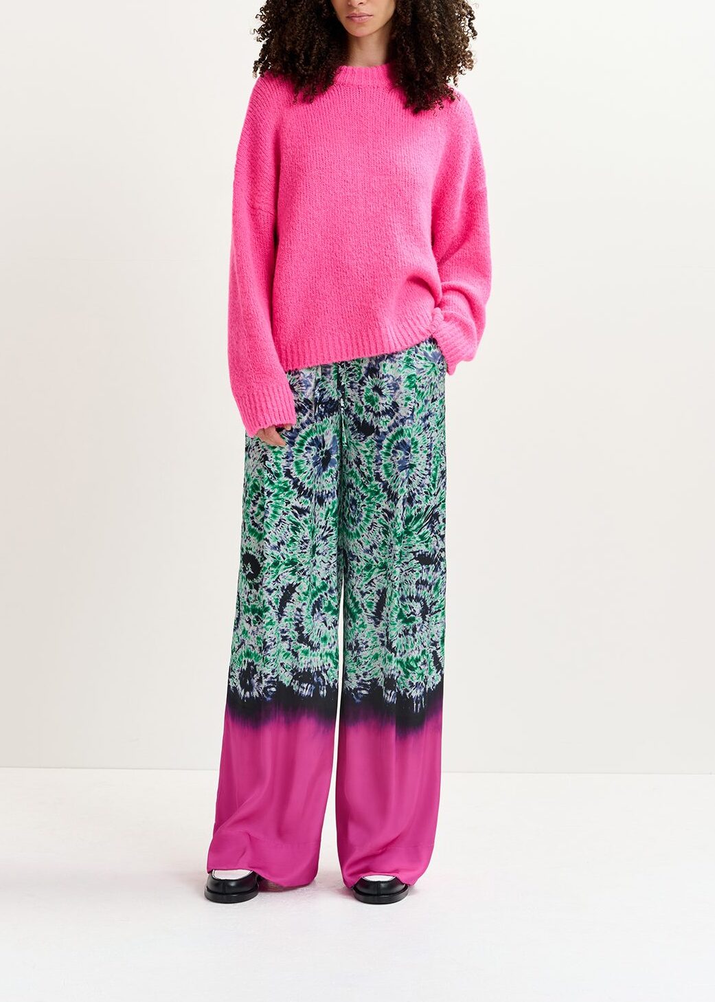 Neon pink chunky knit sweater RE—SSENTIEL | Essentiel second hand