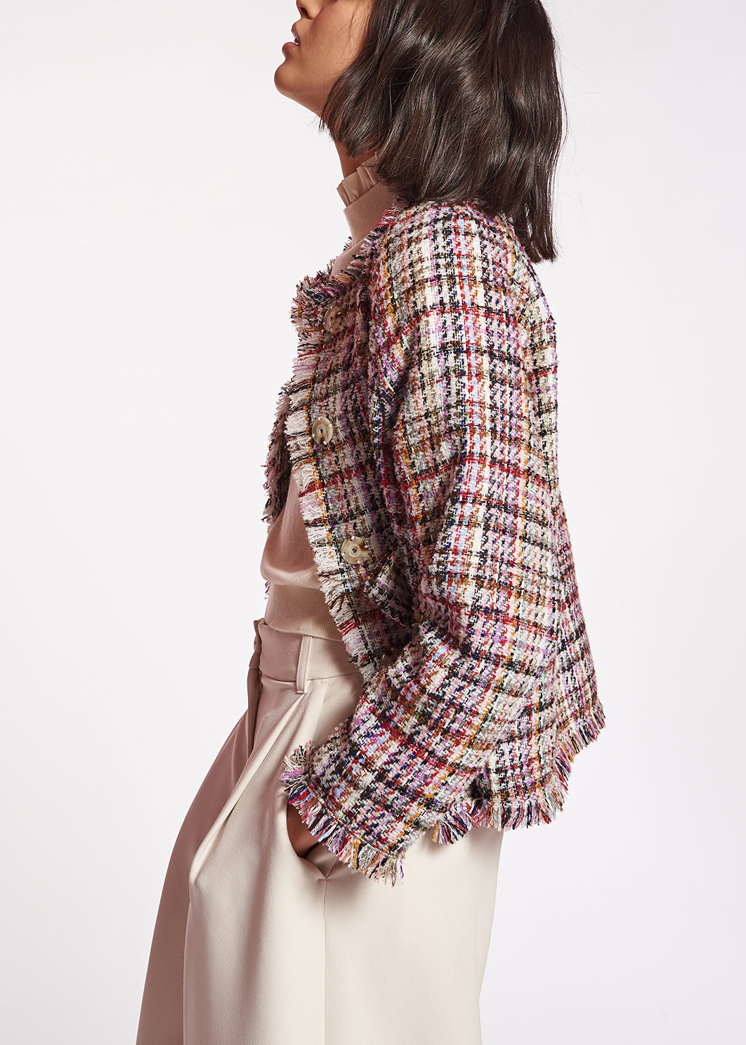 Multicolor tweed jacket RE—SSENTIEL | Essentiel second hand