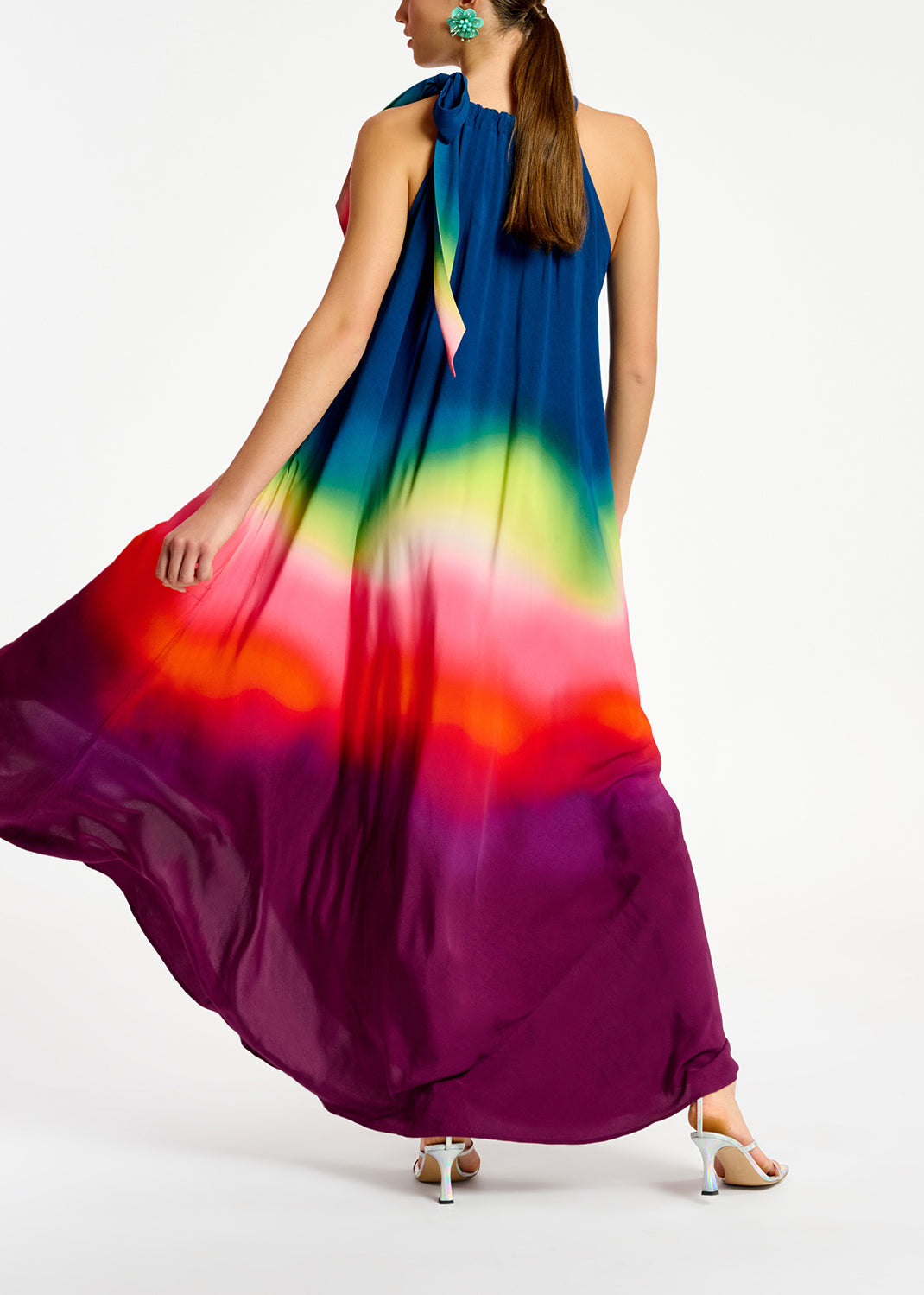 Multicolor halter neck maxi dress with gradient effect RE—SSENTIEL | Essentiel second hand