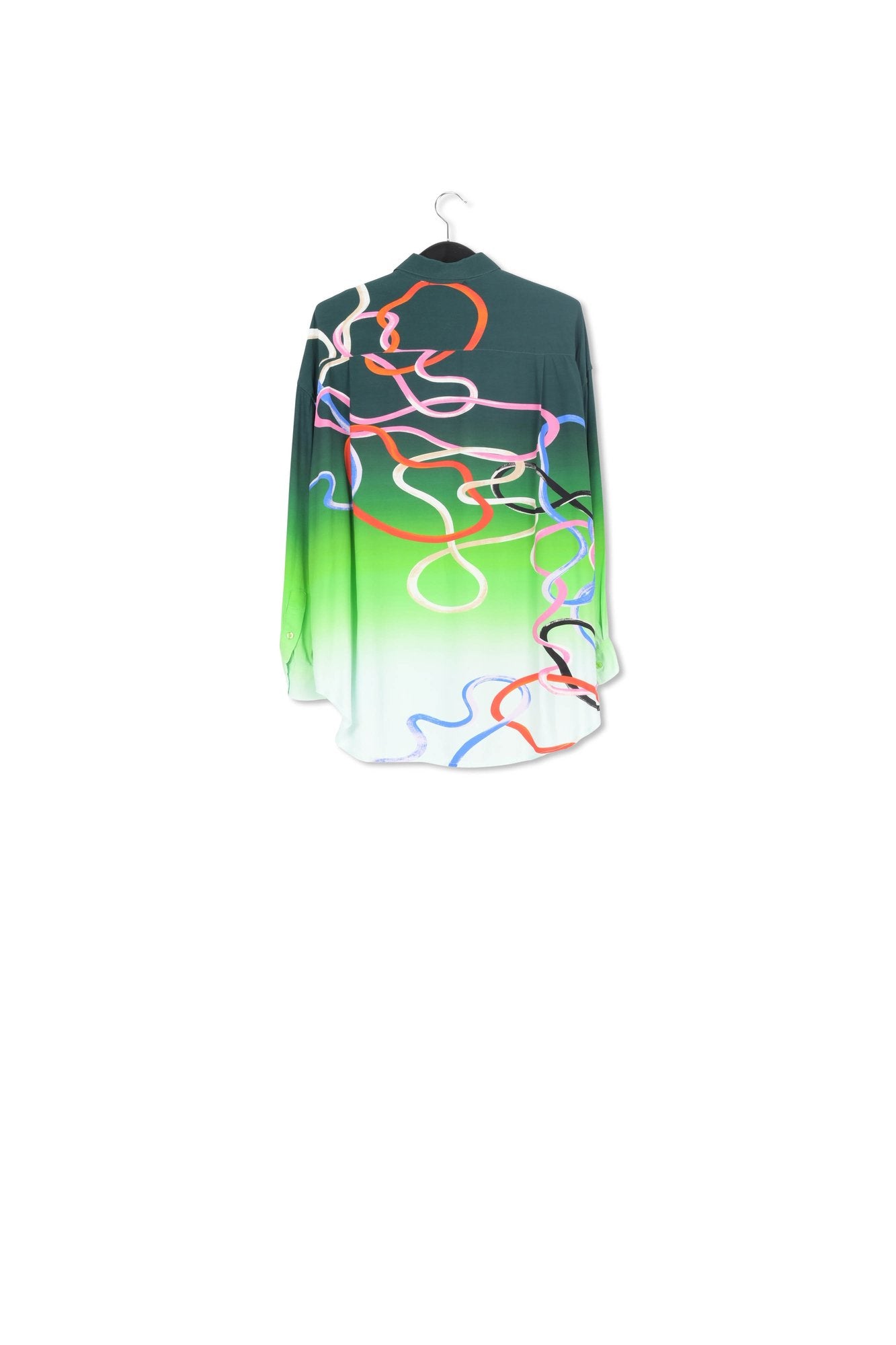 Green shirt with multicolor abstract print RE—SSENTIEL | Essentiel second hand