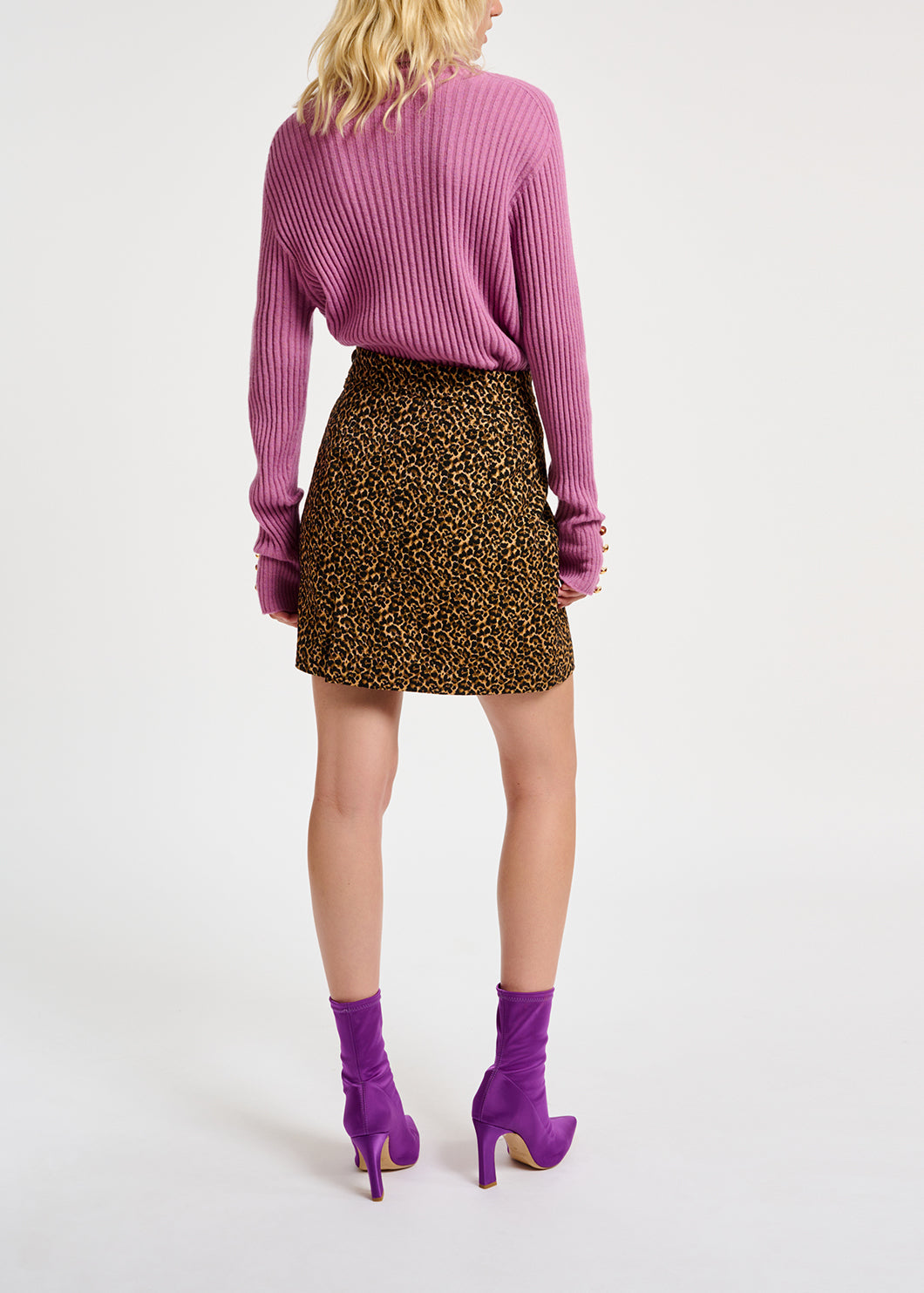 Jacquard mini skirt with leopard motif RE—SSENTIEL | Essentiel second hand