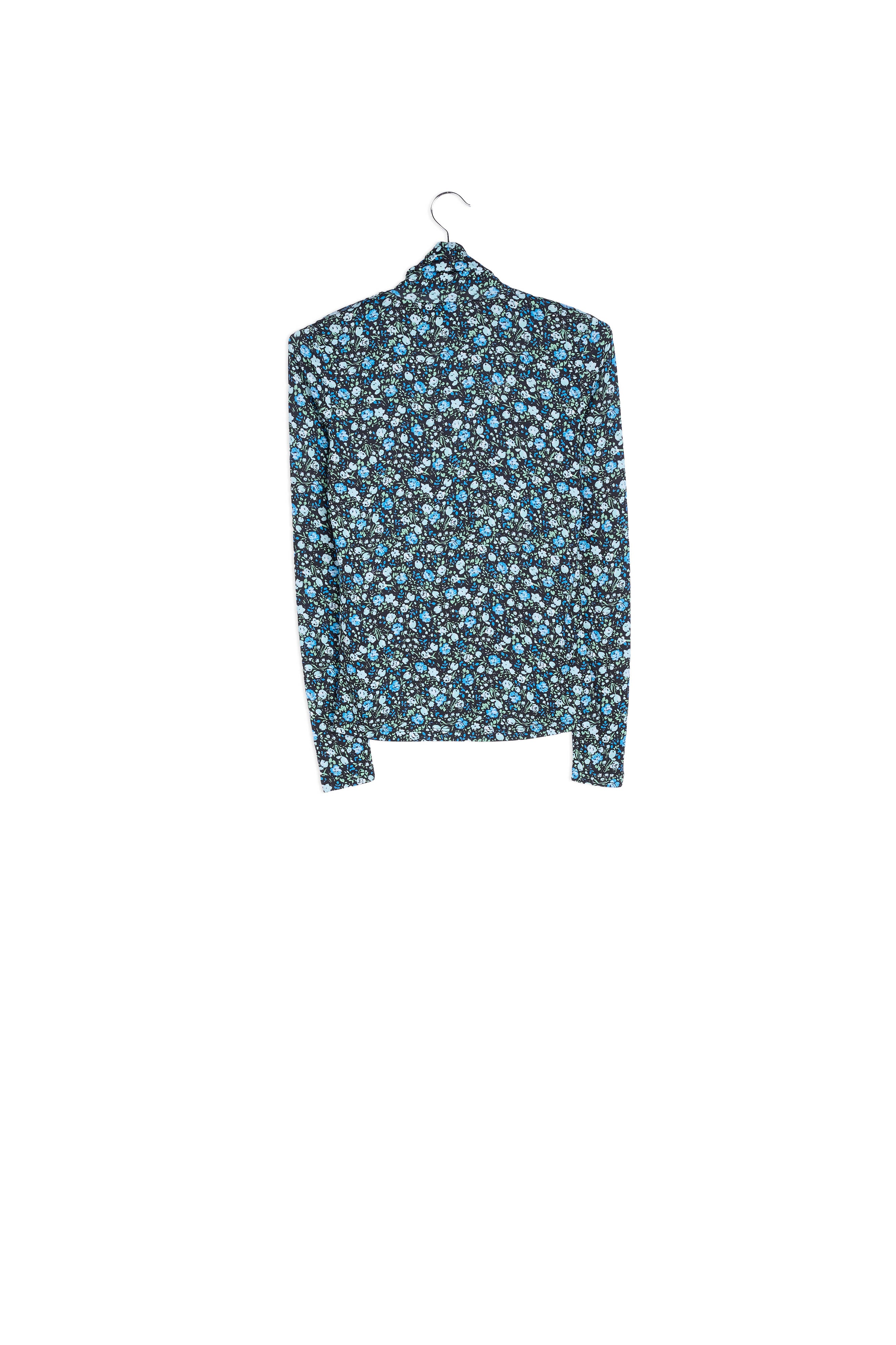 Blue and green fitted turtleneck RE—SSENTIEL | Essentiel second hand