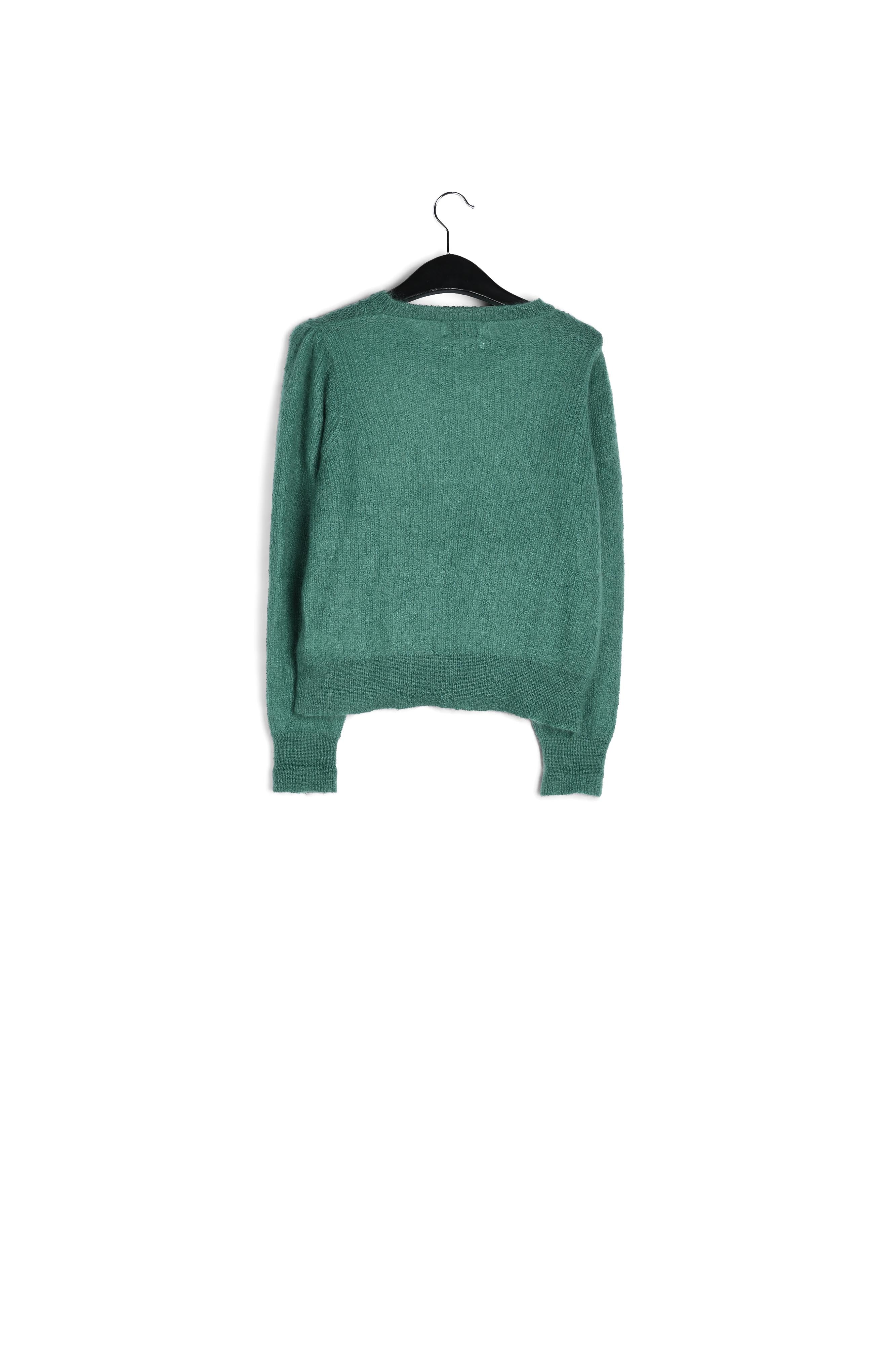 Blue mohair-blend knit sweater with puffed shoulders RE—SSENTIEL | Essentiel second hand