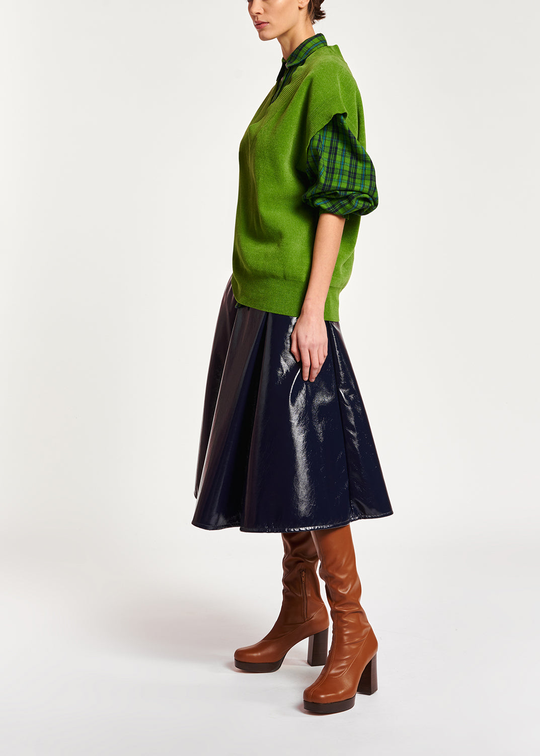 Green sleeveless knitted vest RE—SSENTIEL | Essentiel second hand