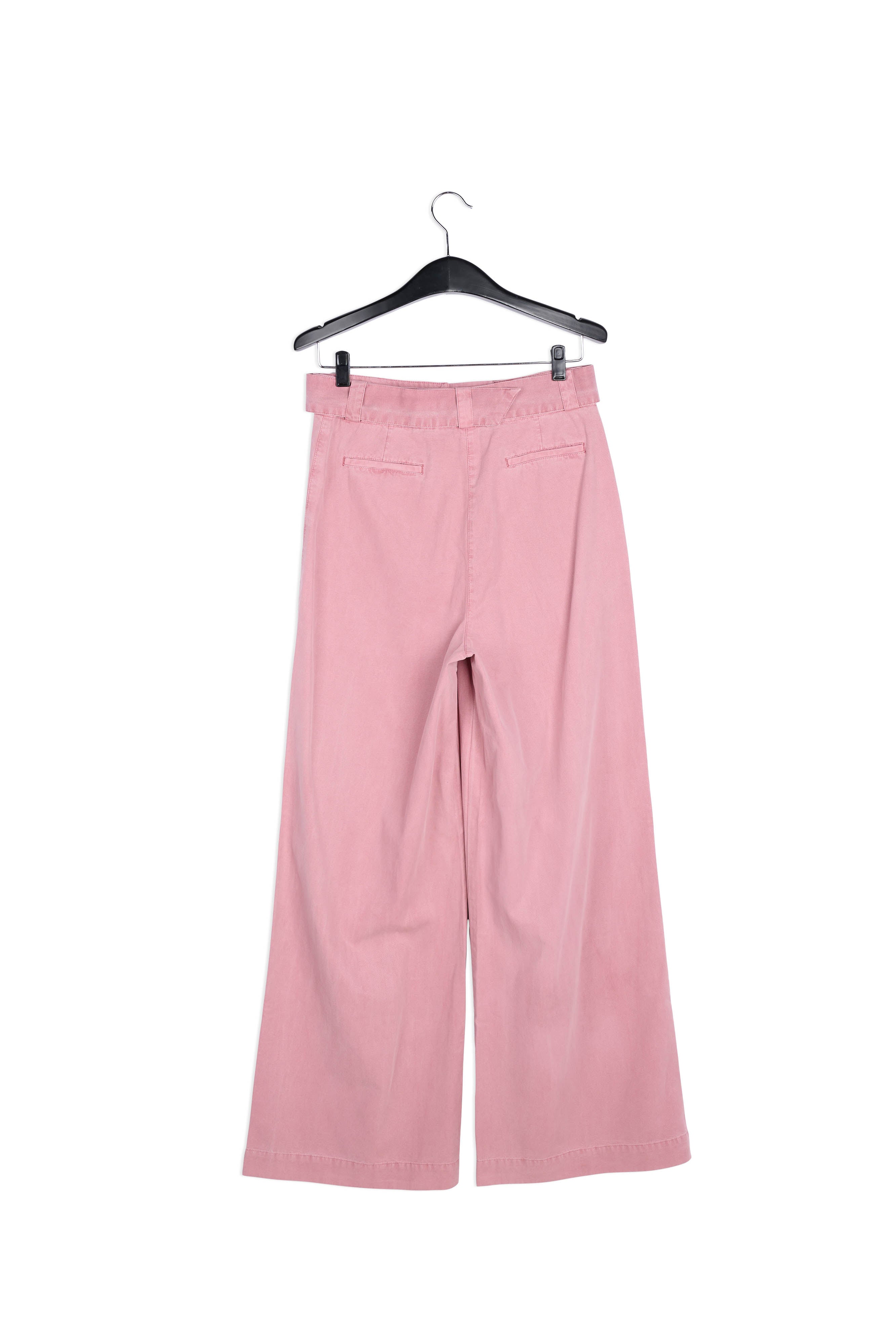 Powder pink belted high-waisted wide-leg jeans RE—SSENTIEL | Essentiel second hand