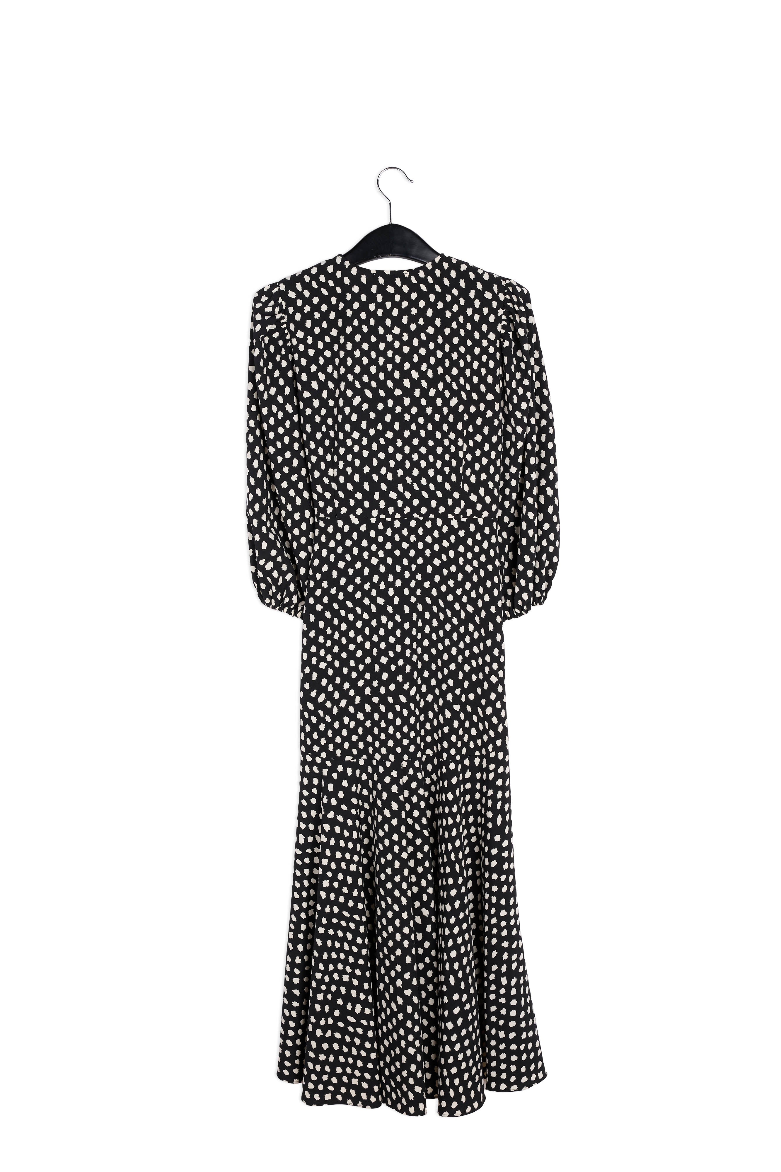 Black polka dot wrap maxi dress RE—SSENTIEL | Essentiel second hand