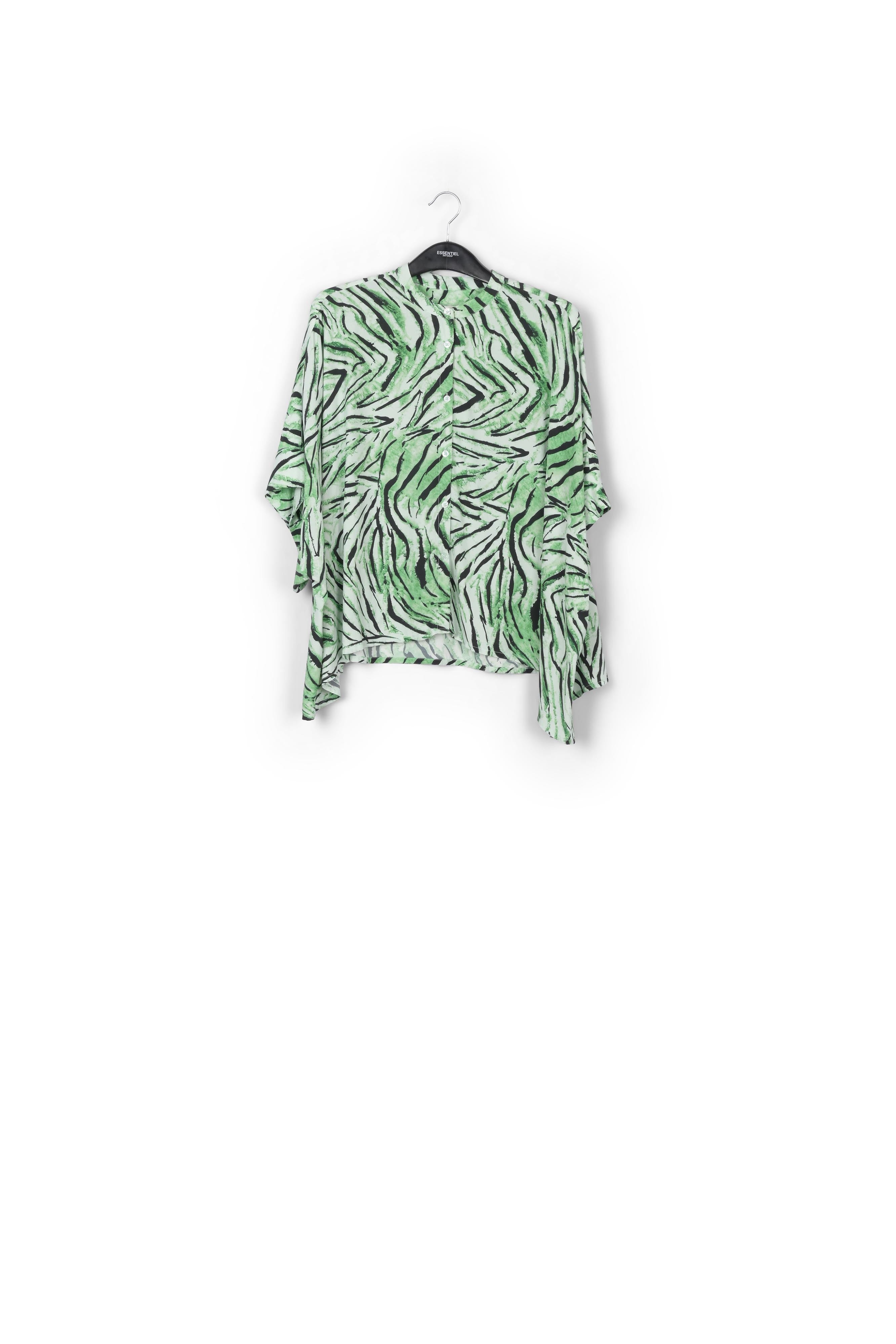 Mint green oversized top with tiger motif RE—SSENTIEL | Essentiel second hand
