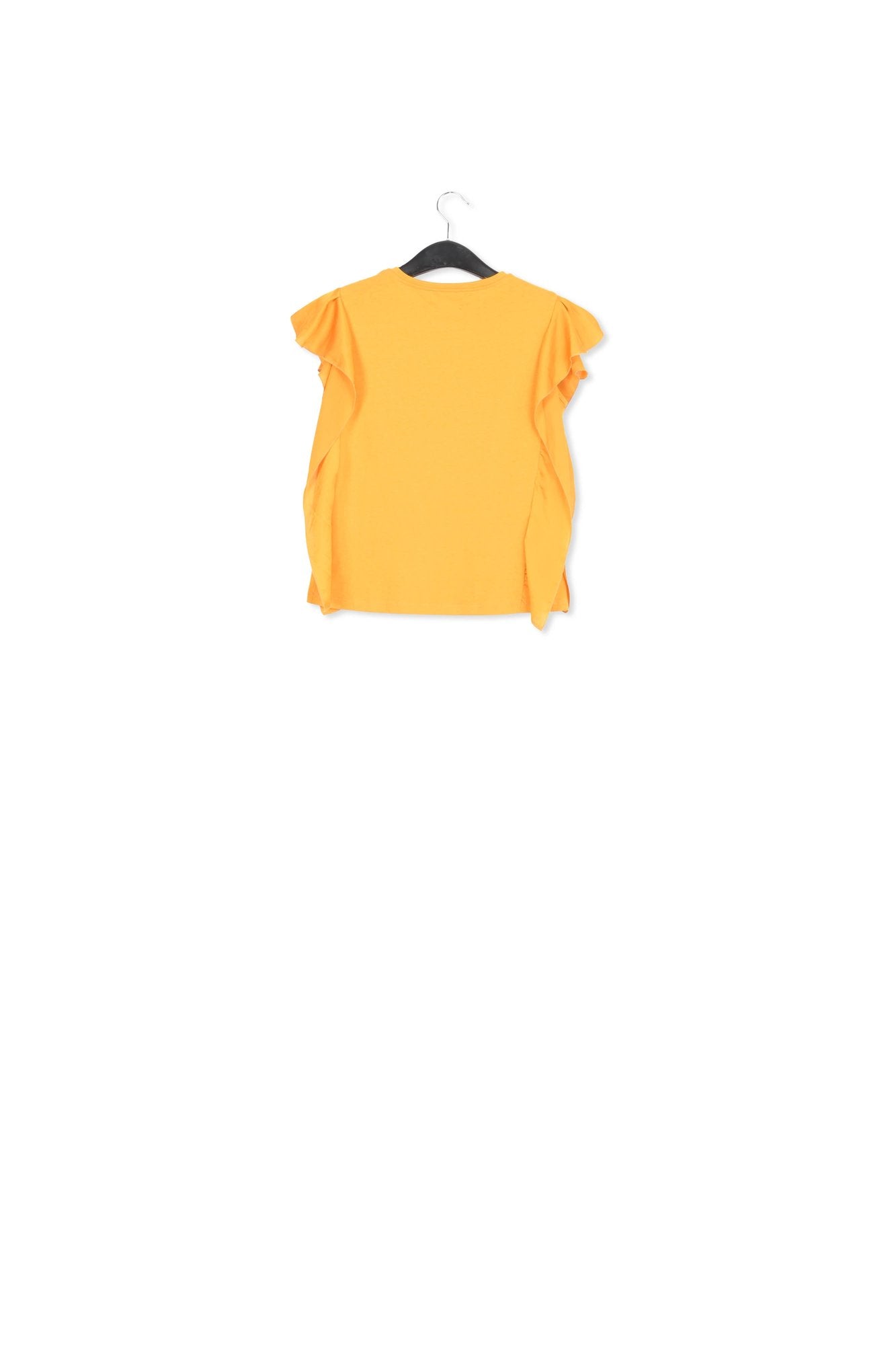 Yellow cotton-jersey t-shirt with satin sleeves RE—SSENTIEL | Essentiel second hand
