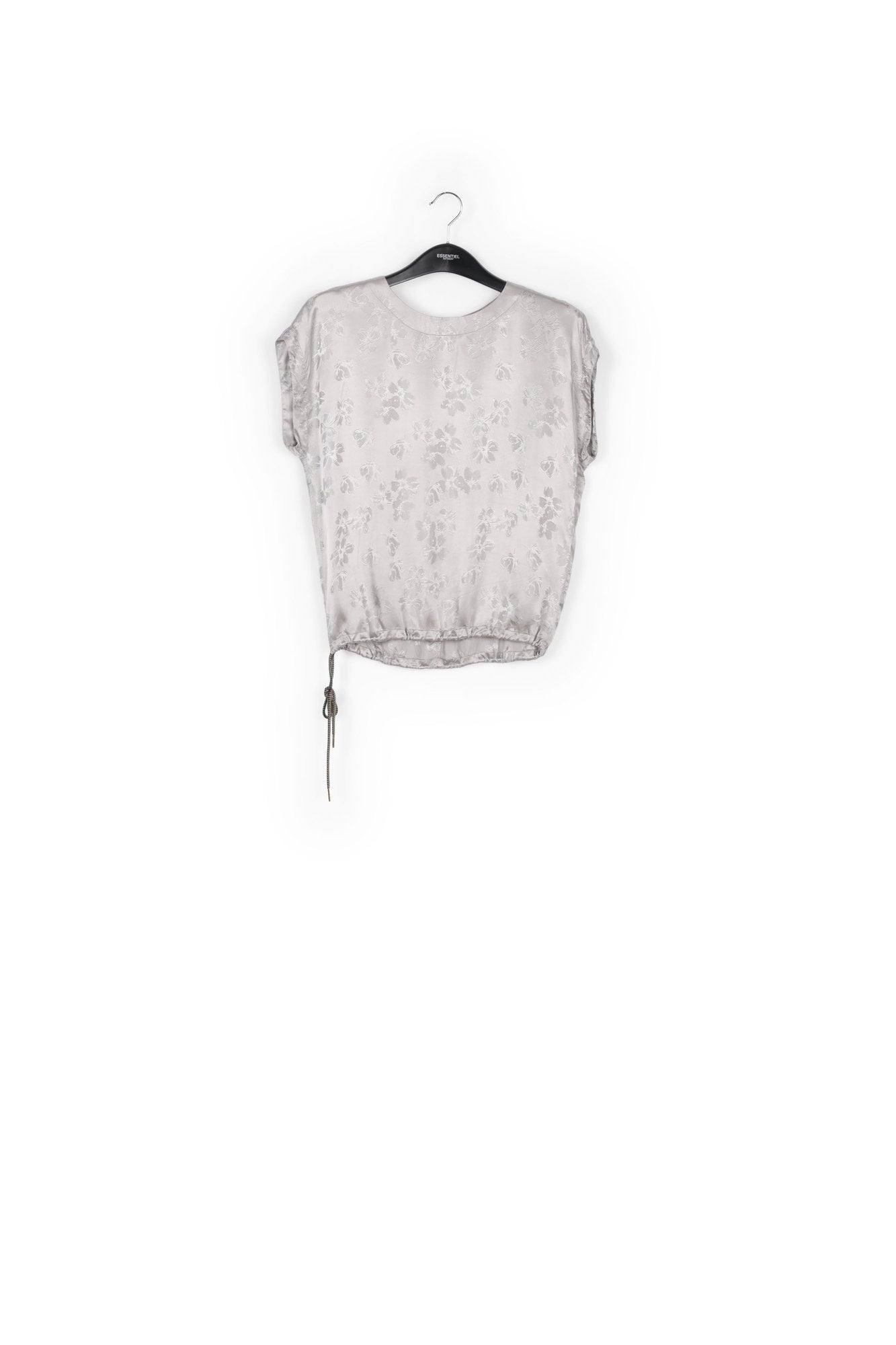 Grey floral-print jacquard top RE—SSENTIEL | Essentiel second hand
