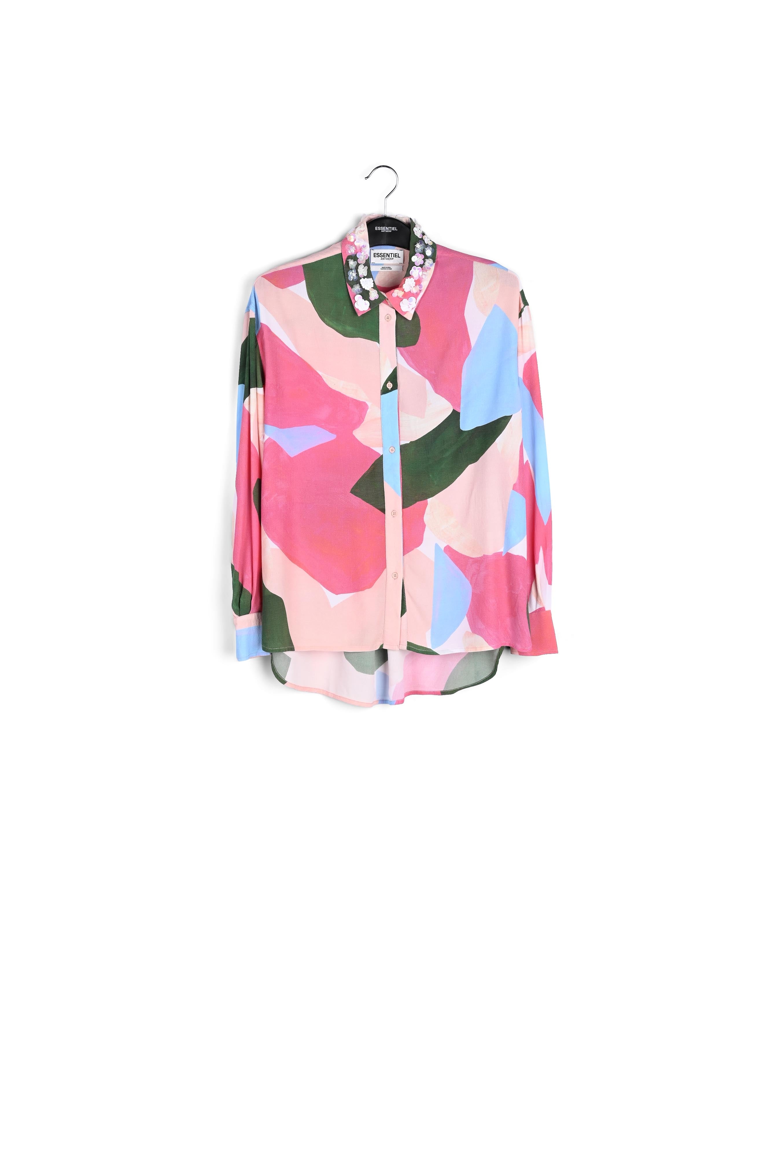 Multicolor shirt with sequin-embroidered collar RE—SSENTIEL | Essentiel second hand