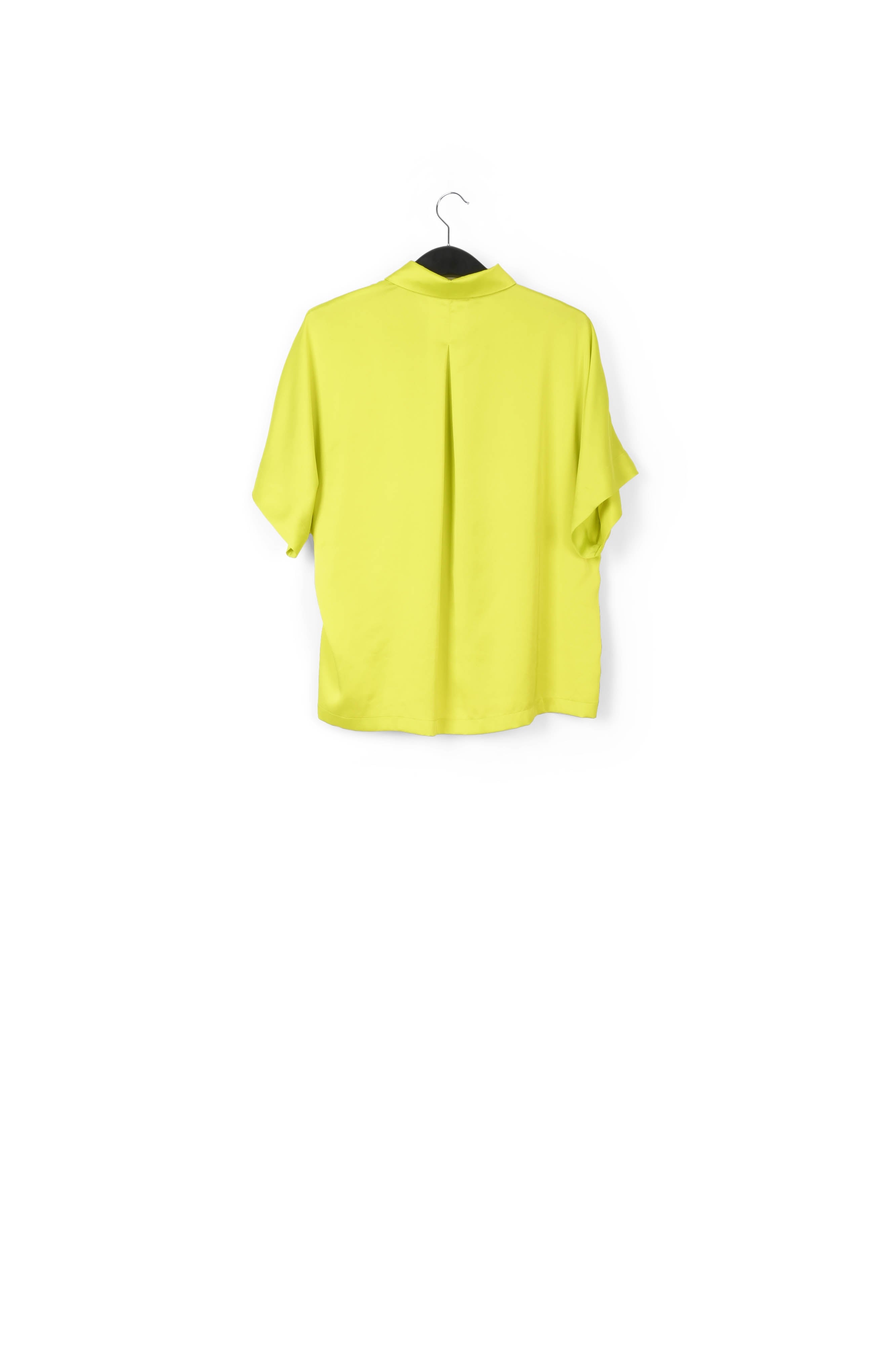 Lime green abstract-printed satin shirt RE—SSENTIEL | Essentiel second hand