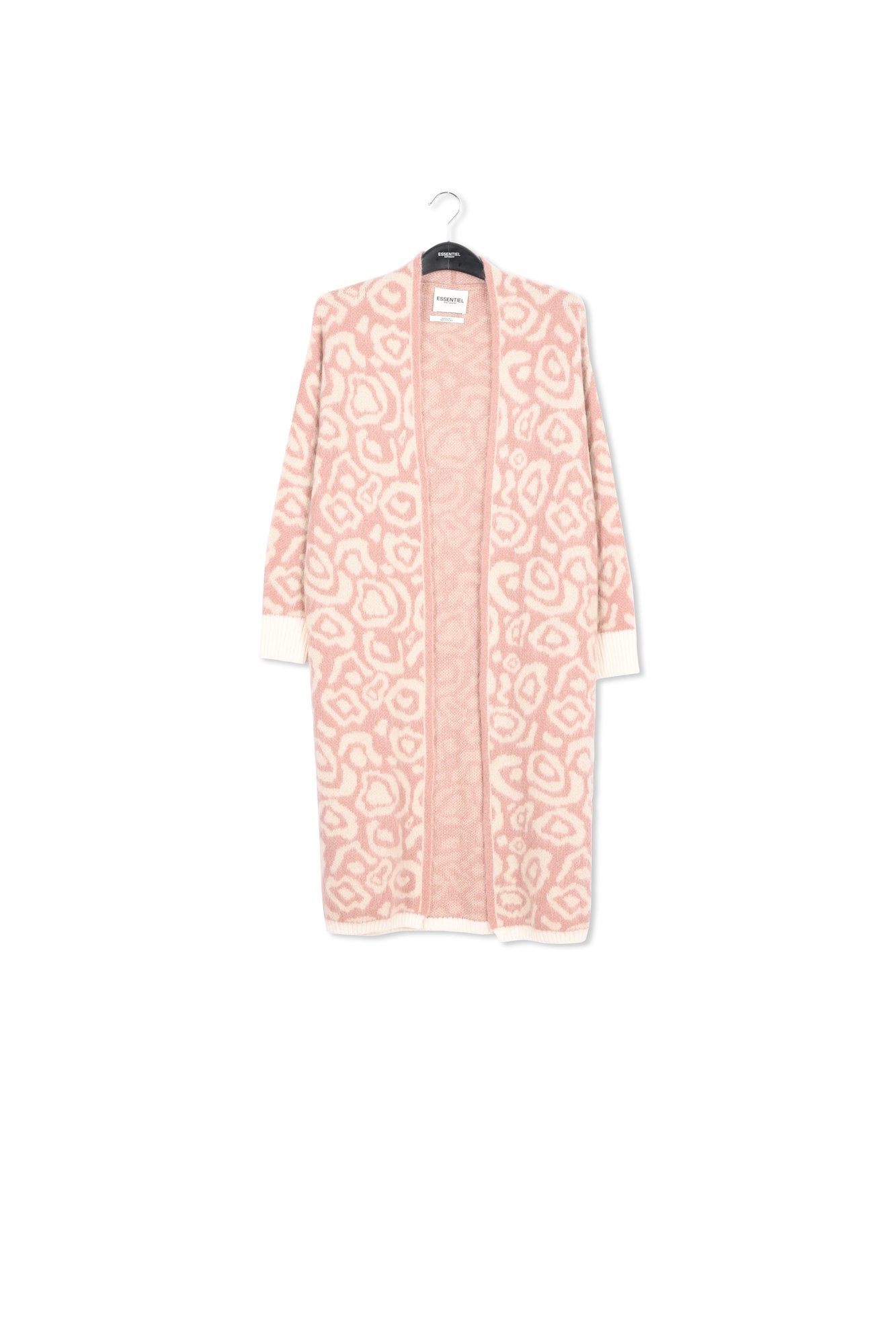 Vintage pink and ecru leopard-print cardigan RE—SSENTIEL | Essentiel second hand