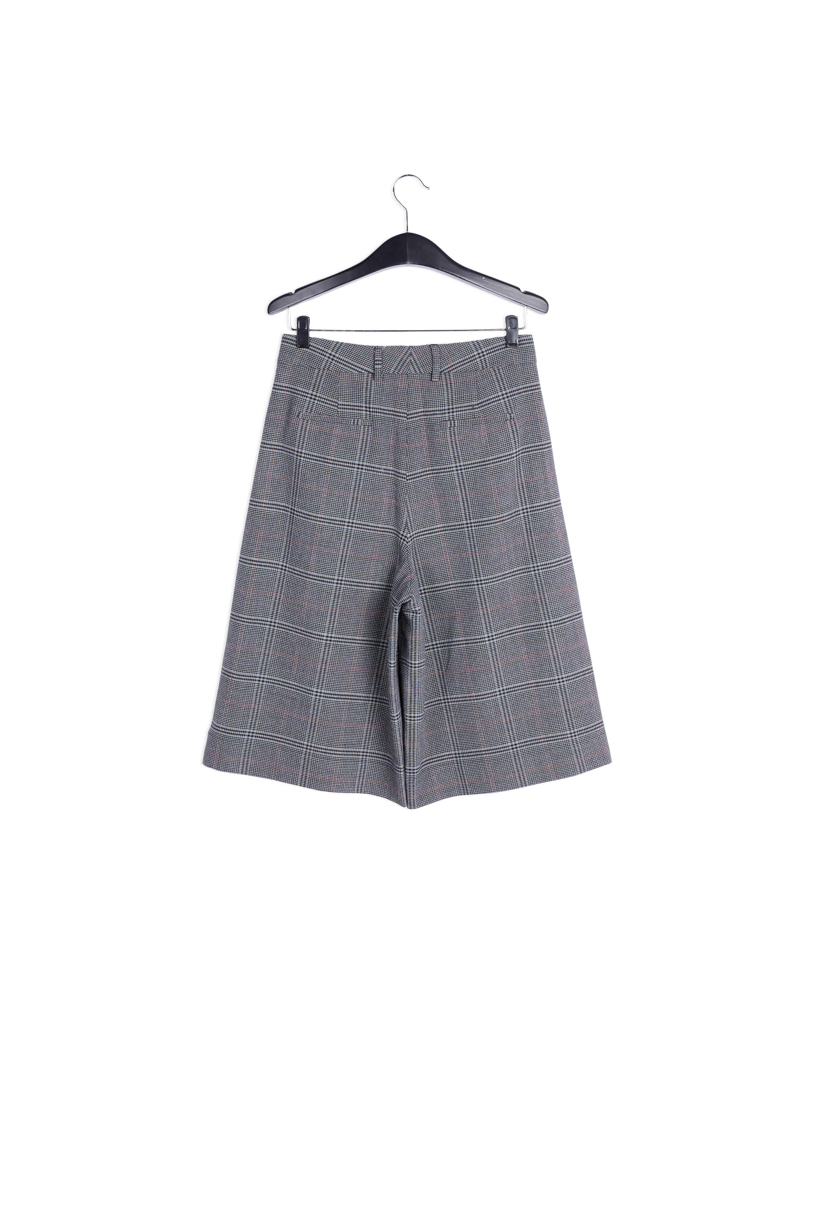 Pantalon taille haute gris à carreaux RE—SSENTIEL | Essentiel second hand