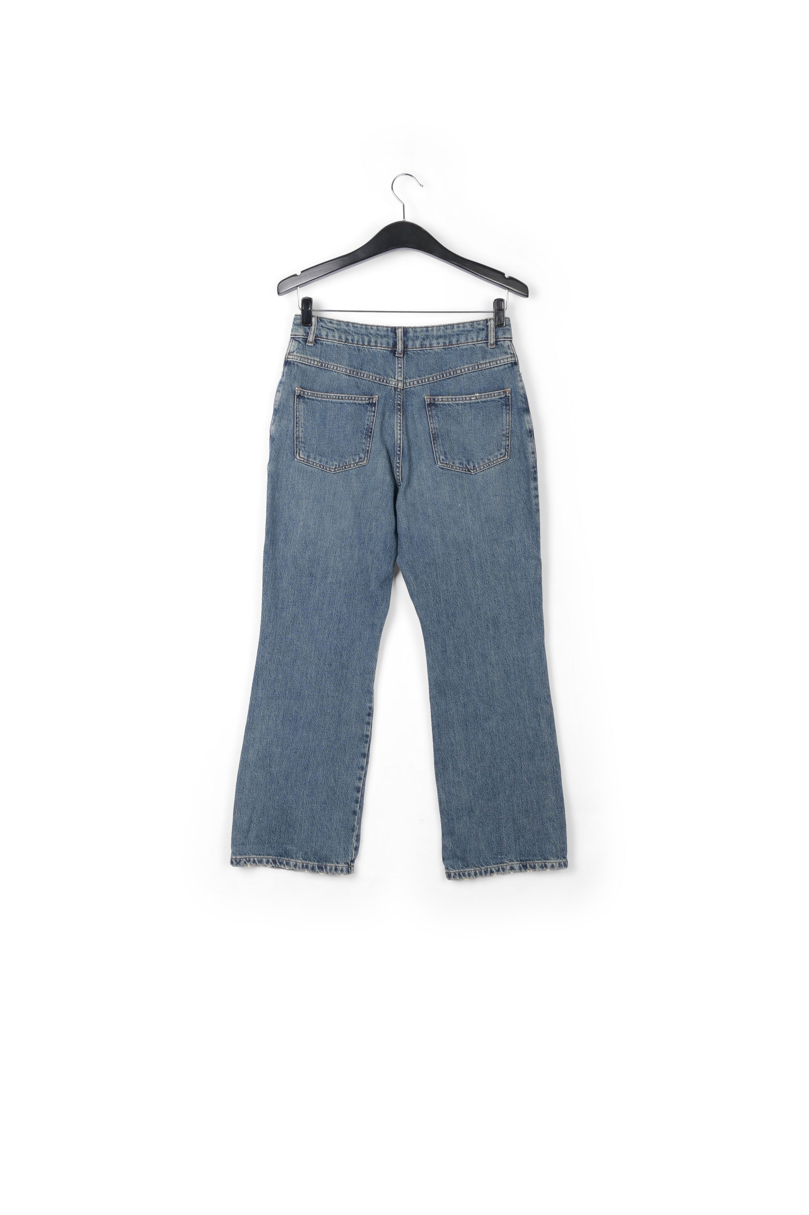 Blue cotton-stretch flared-fit jeans RE—SSENTIEL | Essentiel second hand
