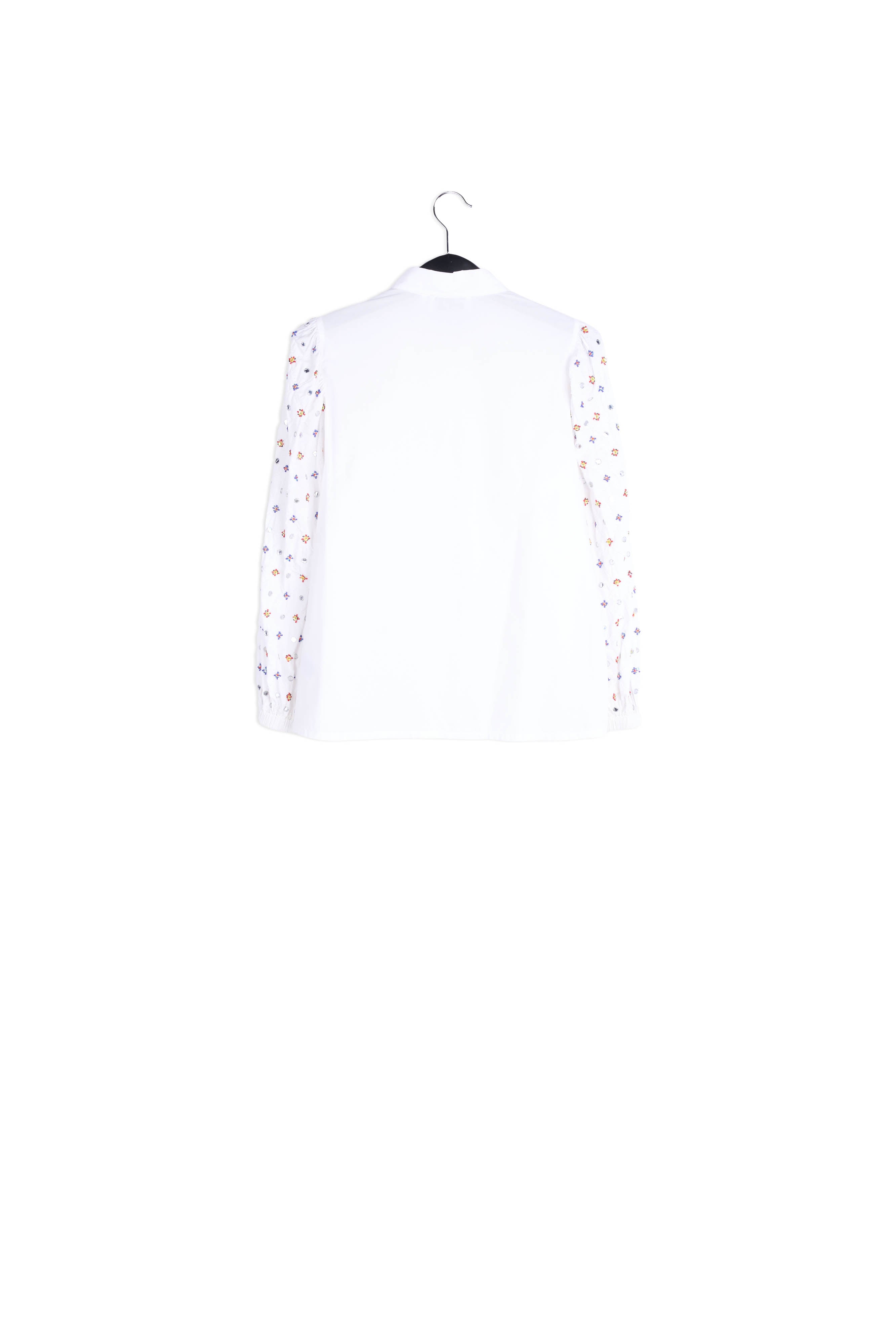 Chemise blanche aux manches rebrodées RE—SSENTIEL | Essentiel second hand