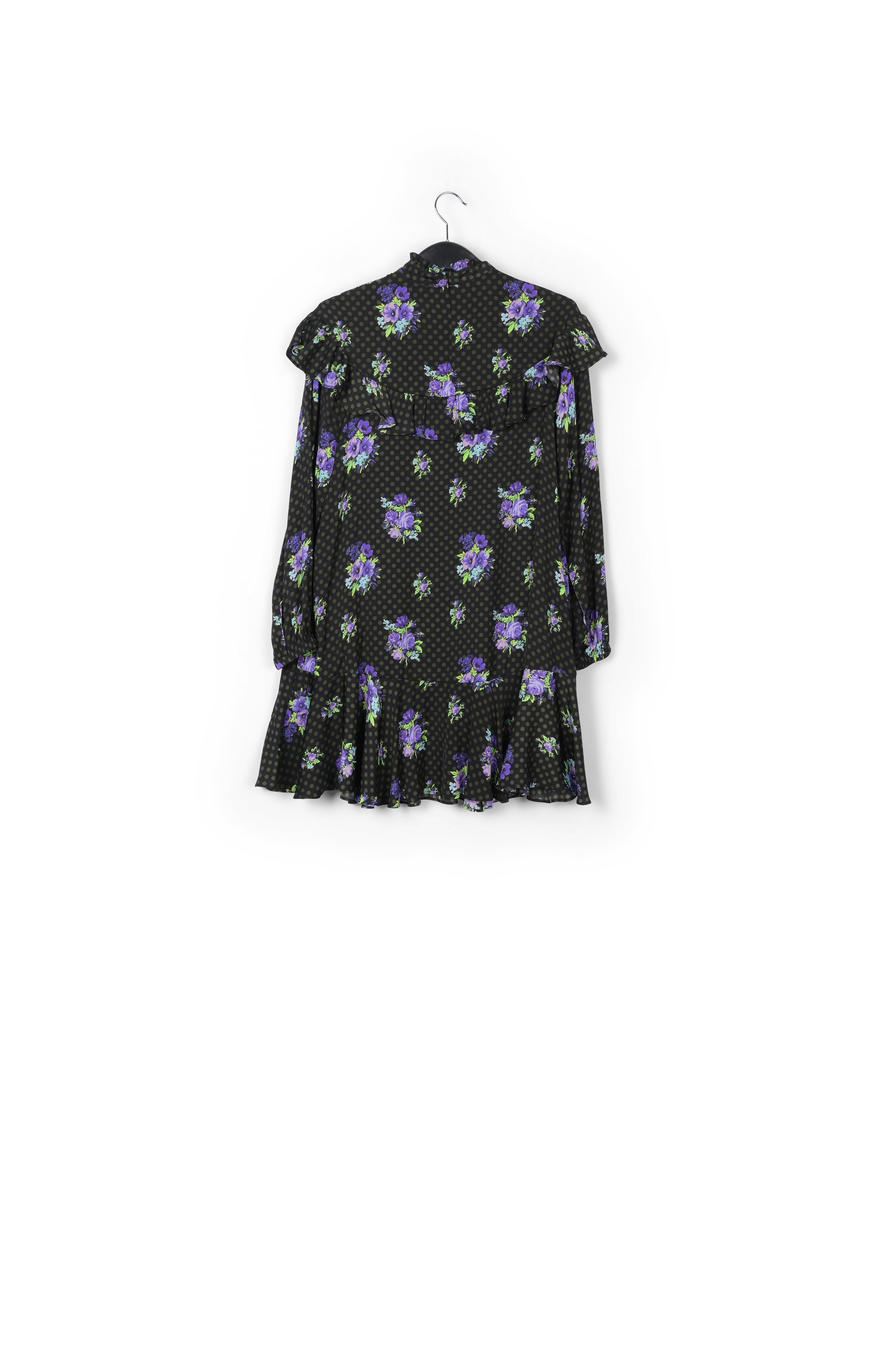 Robe à ligne a noire et pourpre à volants RE—SSENTIEL | Essentiel second hand