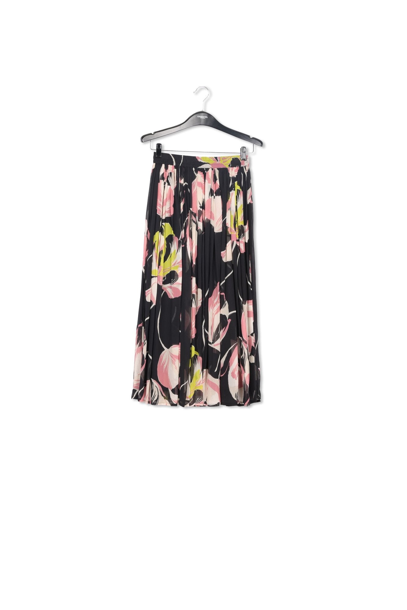 Black floral-print maxi skirt RE—SSENTIEL | Essentiel second hand