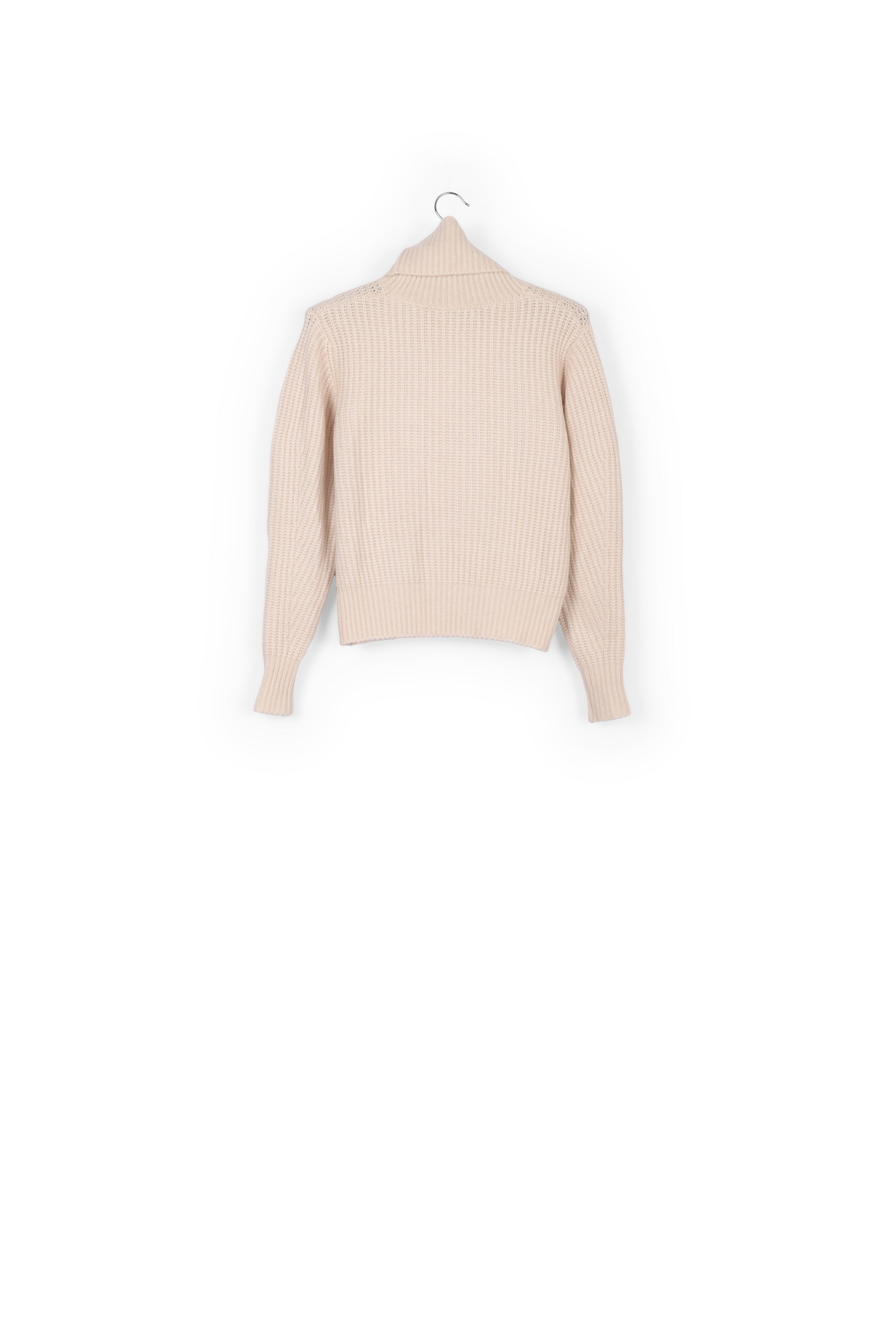 Pull beige à col roulé en maille côtelée RE—SSENTIEL | Essentiel second hand