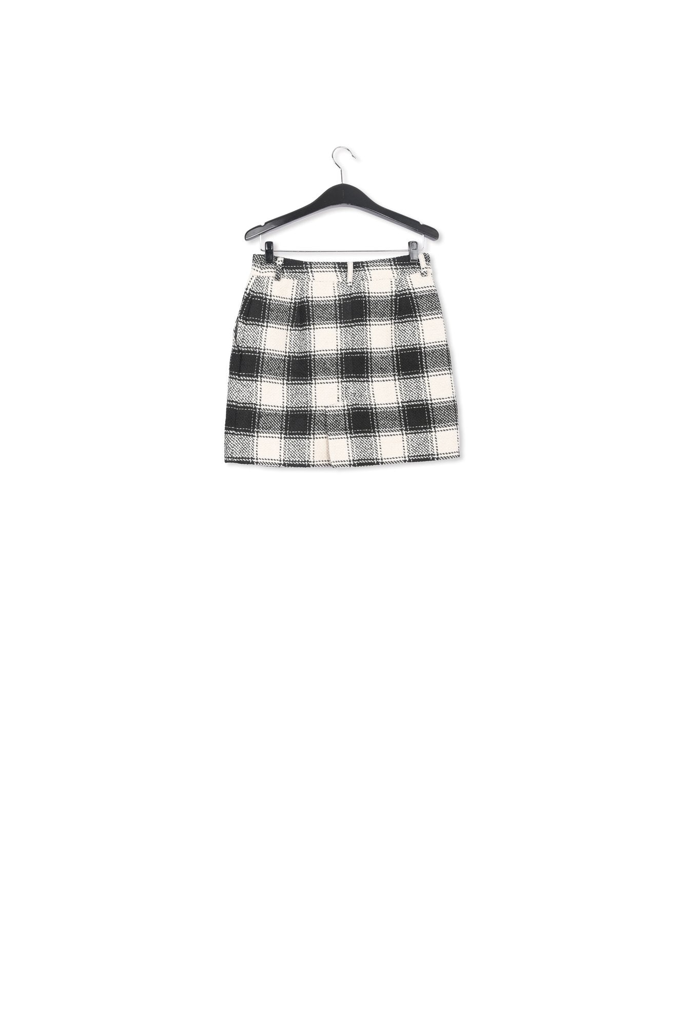 Ecru and black checked mini skirt RE—SSENTIEL | Essentiel second hand