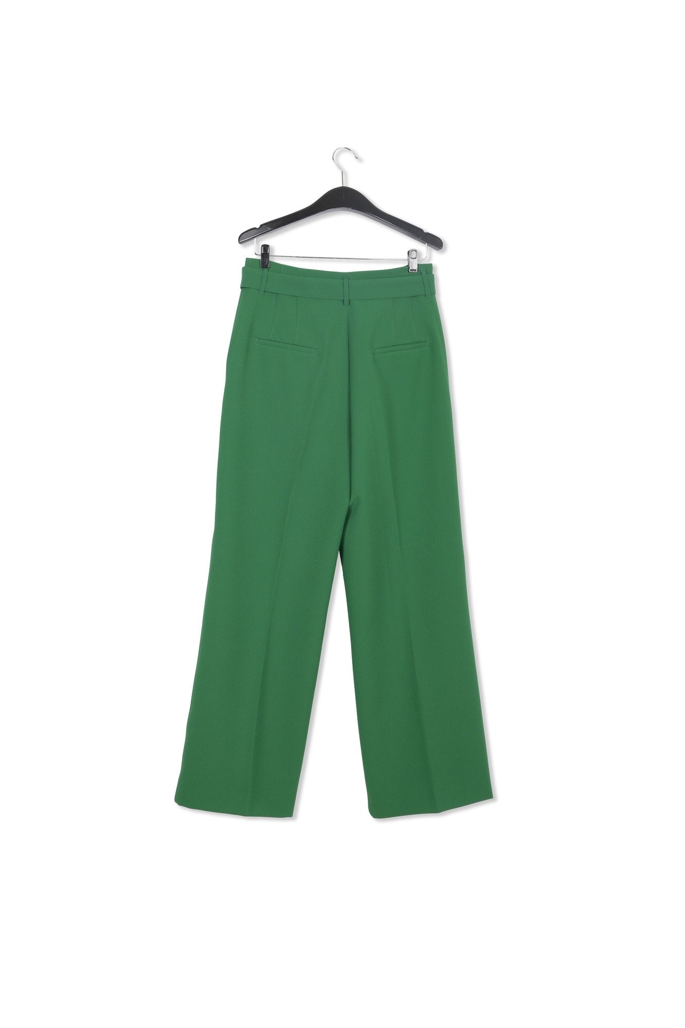 Dark green belted straight-leg pants RE—SSENTIEL | Essentiel second hand