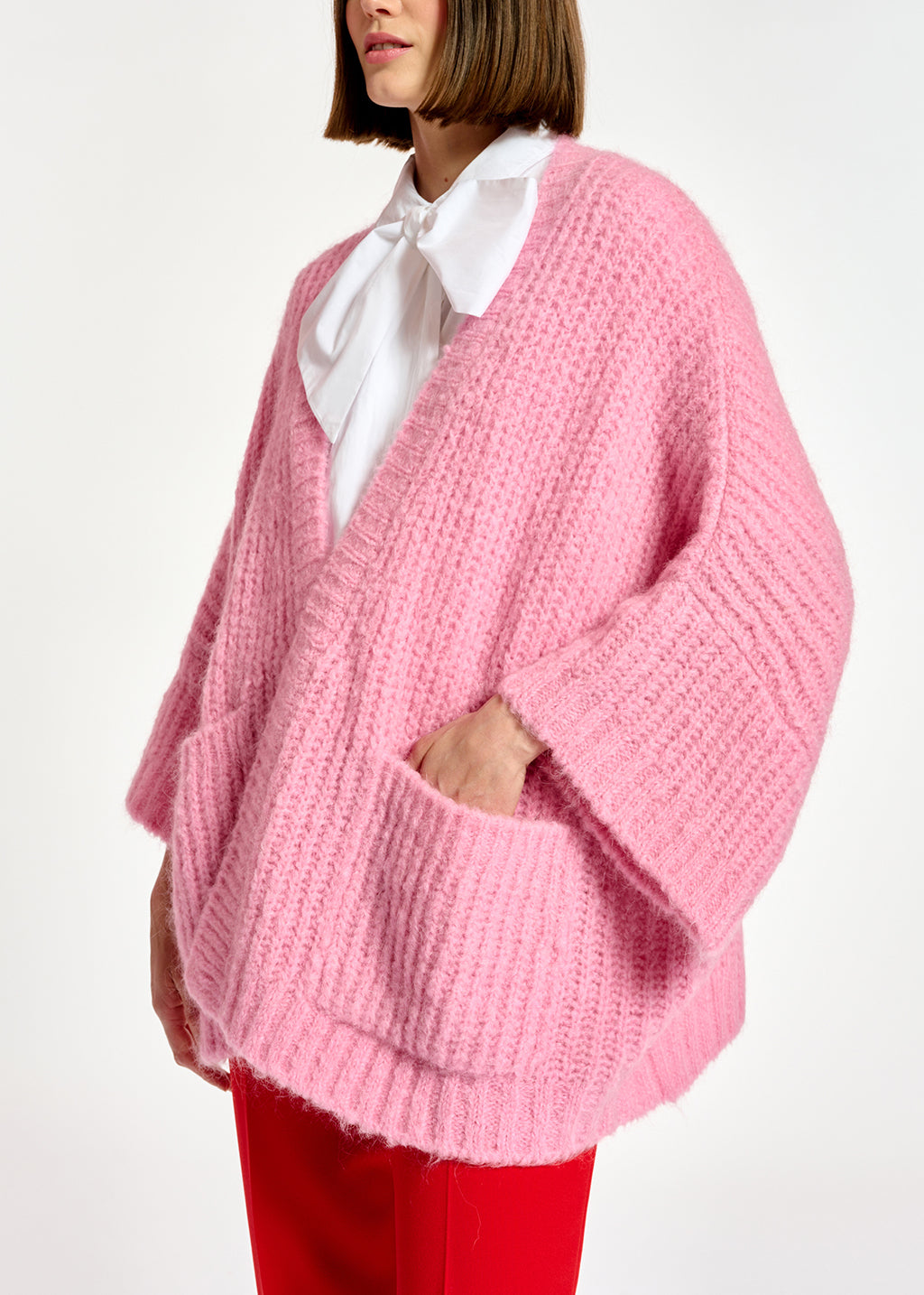 Pink boxy cut cardigan RE—SSENTIEL | Essentiel second hand