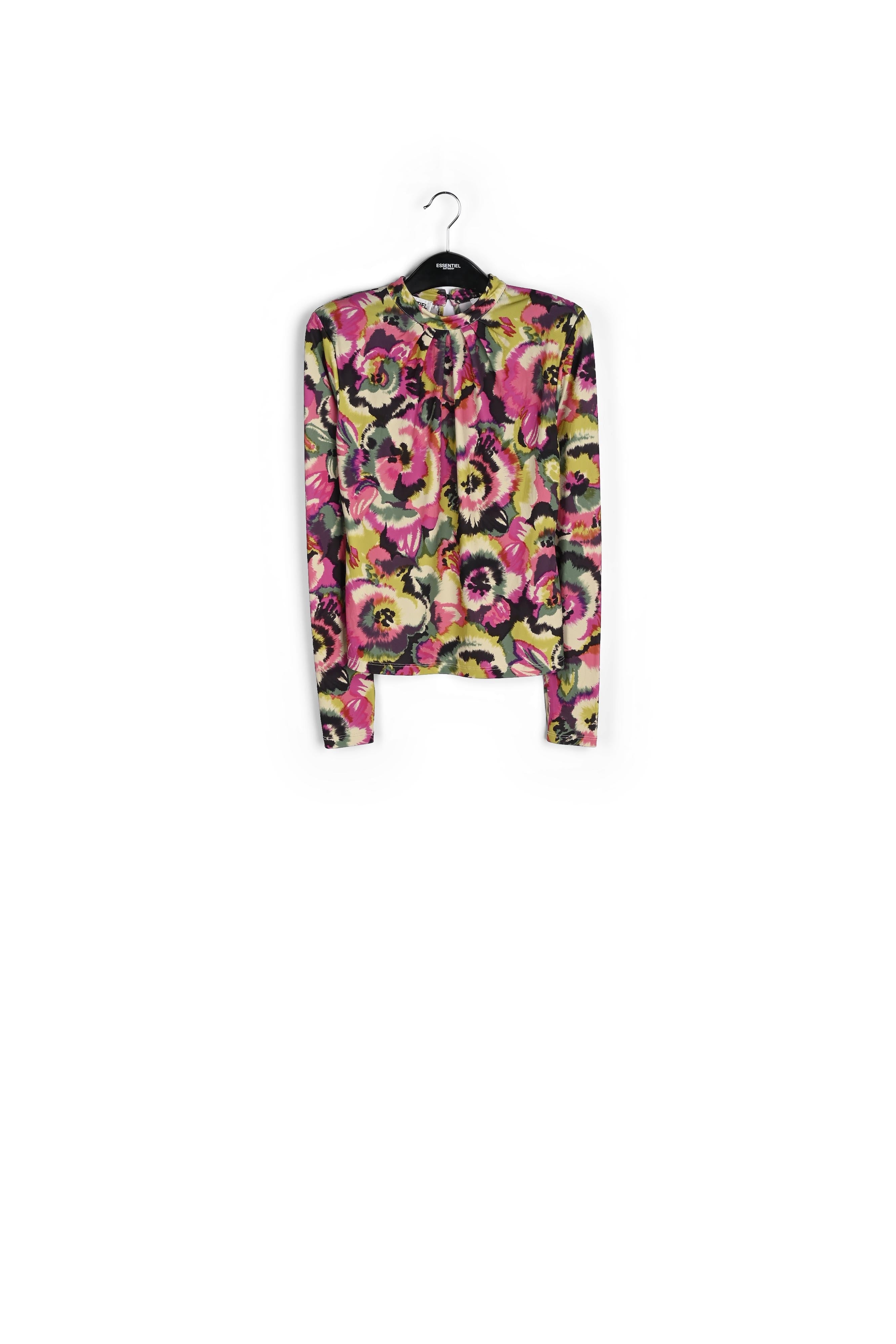 Multicolor floral-print mock neck top RE—SSENTIEL | Essentiel second hand