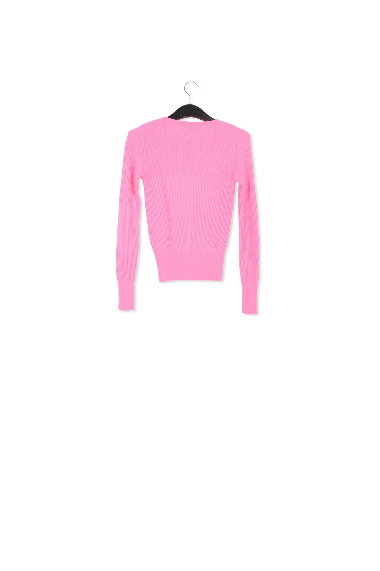 Pull en mérinos et cachemire rose en côtes RE—SSENTIEL | Essentiel second hand