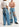 Jean bleu usé à jambes larges Faume - seconde main