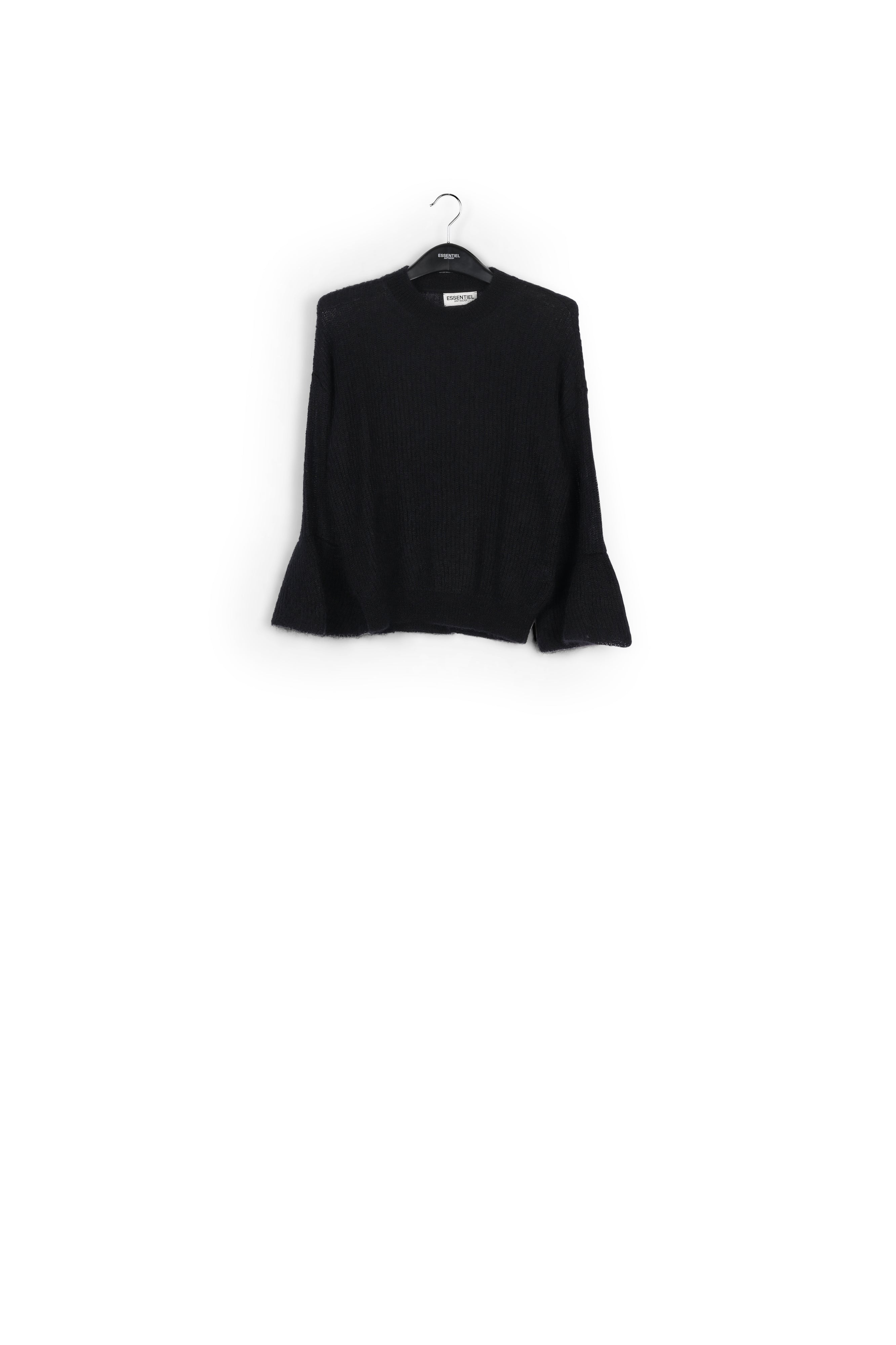 Pull noir à manches volantées RE—SSENTIEL | Essentiel second hand