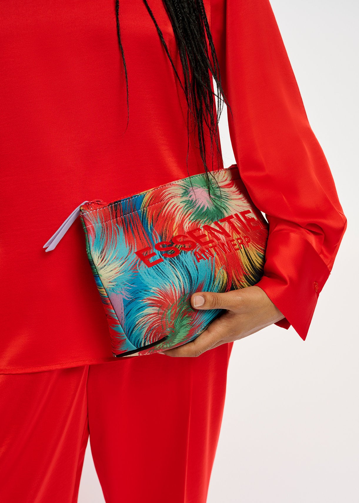 Red satin top with pussy bow RE—SSENTIEL | Essentiel second hand