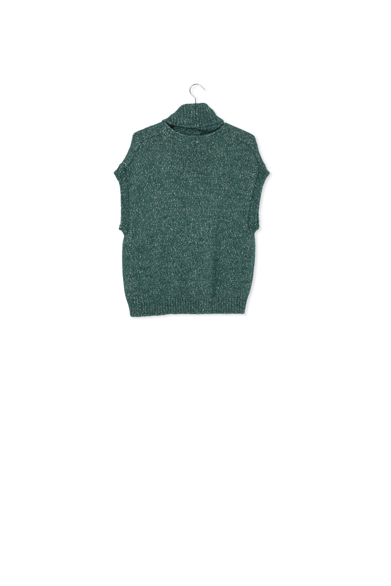 Pull sans manches vert mêlé avec col amovible RE—SSENTIEL | Essentiel second hand