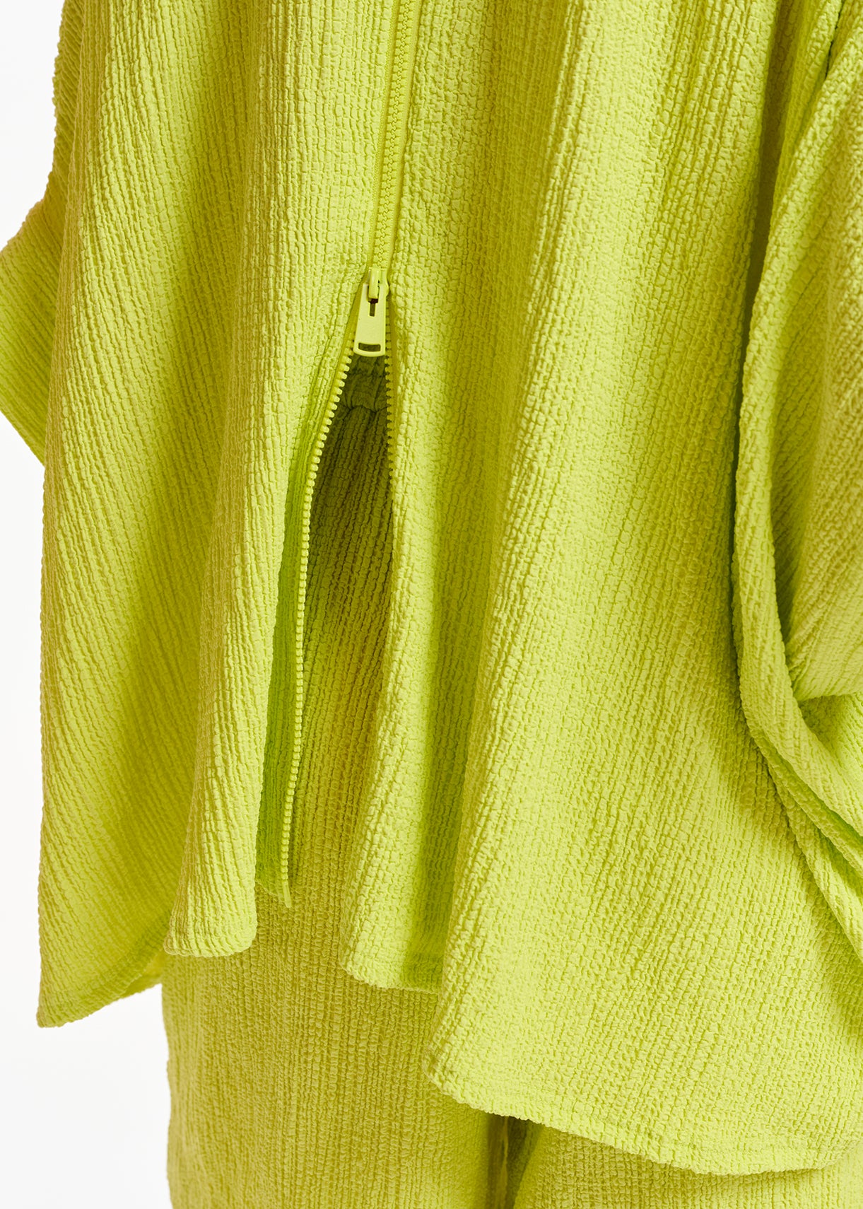 Lime green oversized seersucker top RE—SSENTIEL | Essentiel second hand
