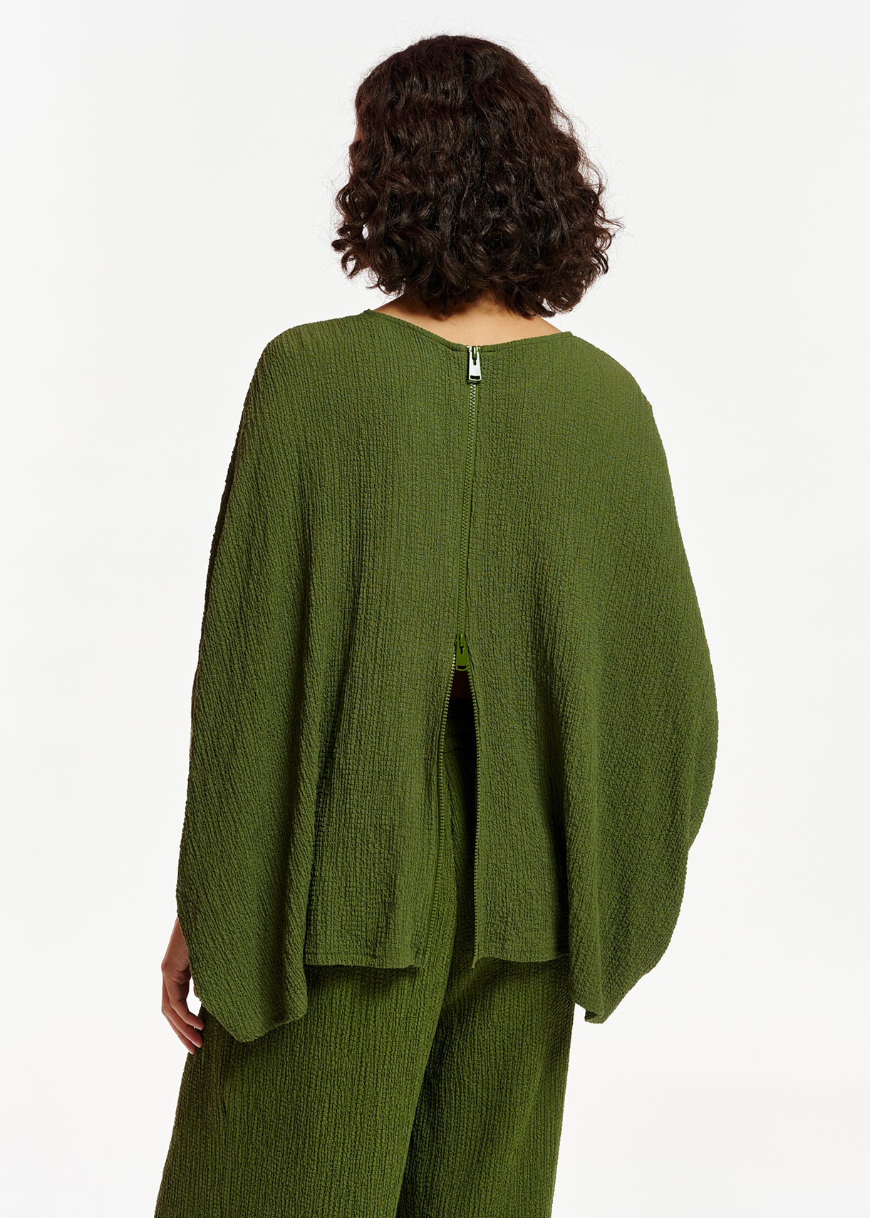 Top oversize en cloqué kaki RE—SSENTIEL | Essentiel second hand