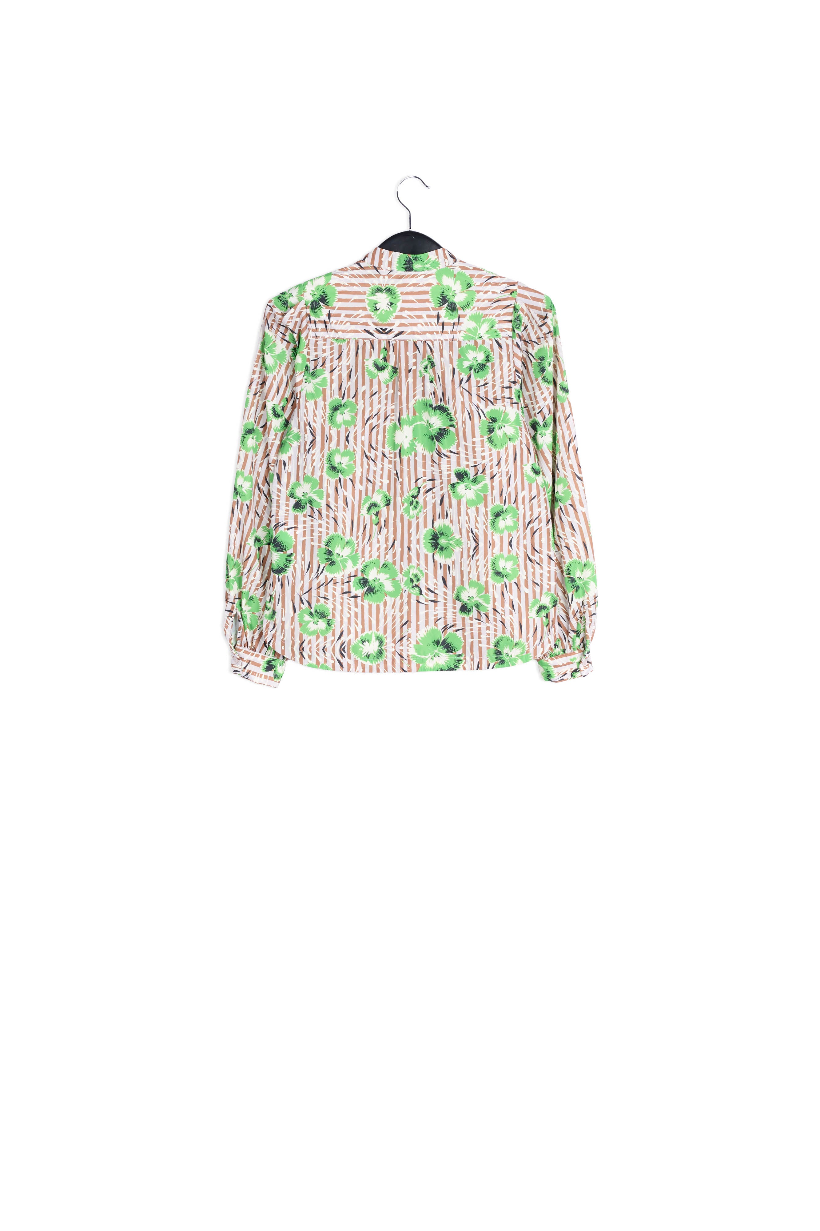 Green puffed-sleeve top RE—SSENTIEL | Essentiel second hand