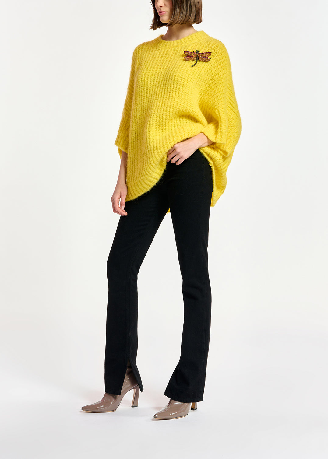 Yellow boxy cut knit sweater RE—SSENTIEL | Essentiel second hand