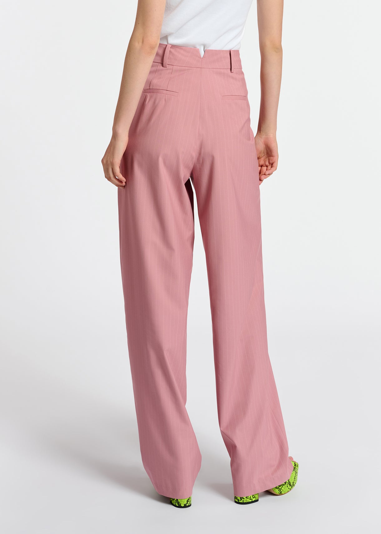 Pink pinstriped tailored pants RE—SSENTIEL | Essentiel second hand