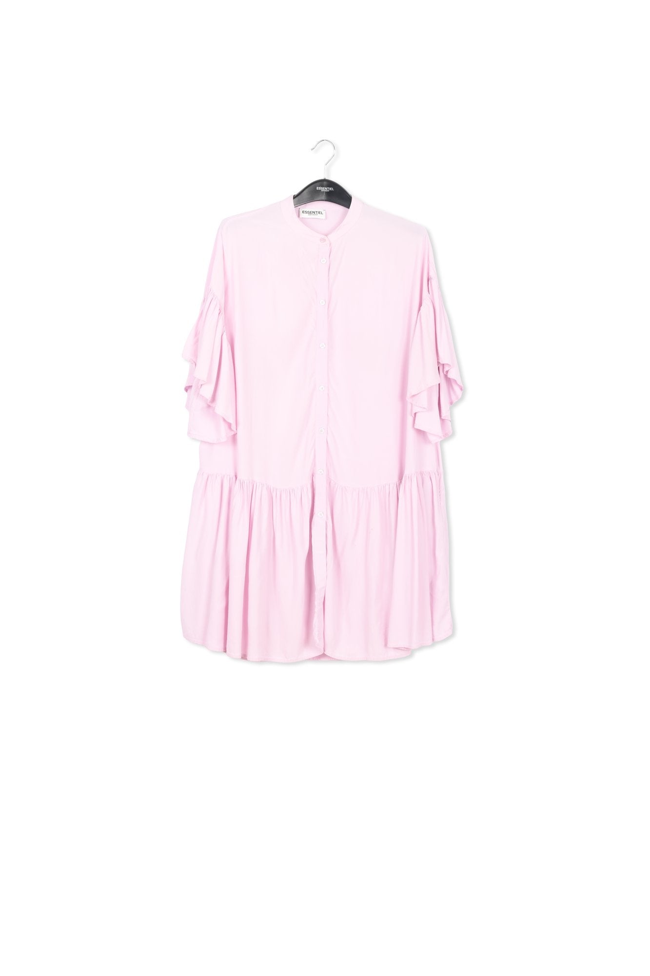 Lila mini-jurk met volantmouwen RE—SSENTIEL | Essentiel second hand