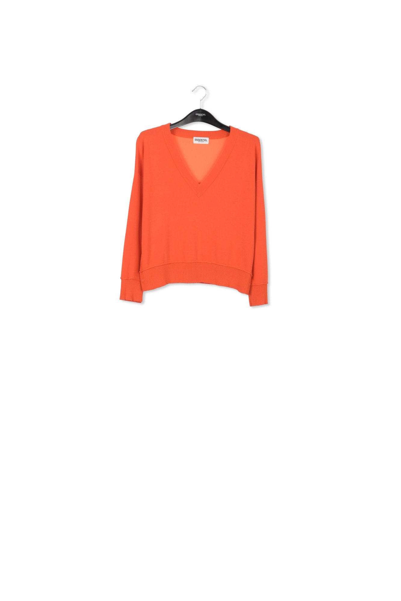 Pull carré orange à encolure en v RE—SSENTIEL | Essentiel second hand