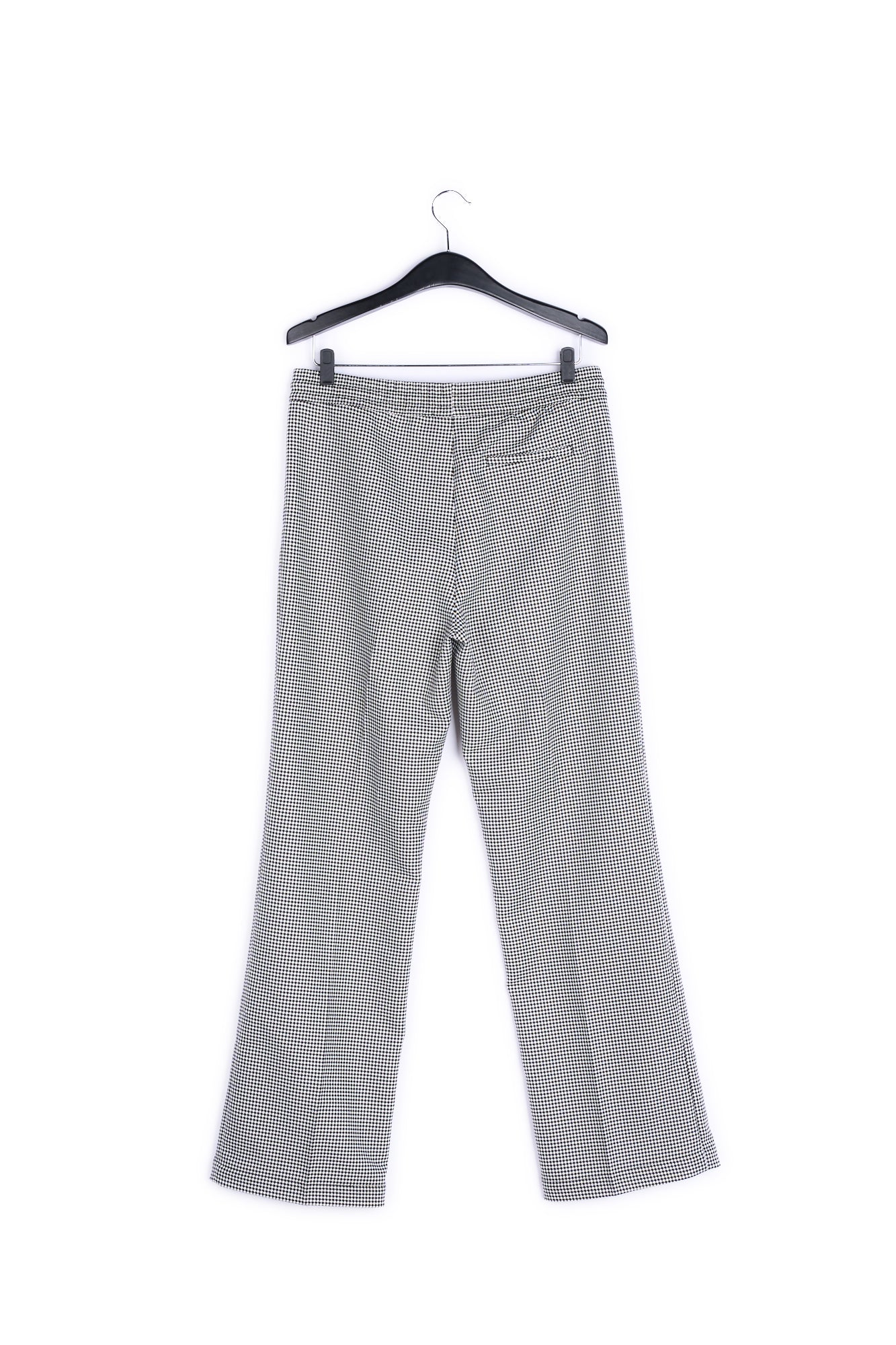 Black and off-white houndstooth pants with drawstring RE—SSENTIEL | Essentiel second hand