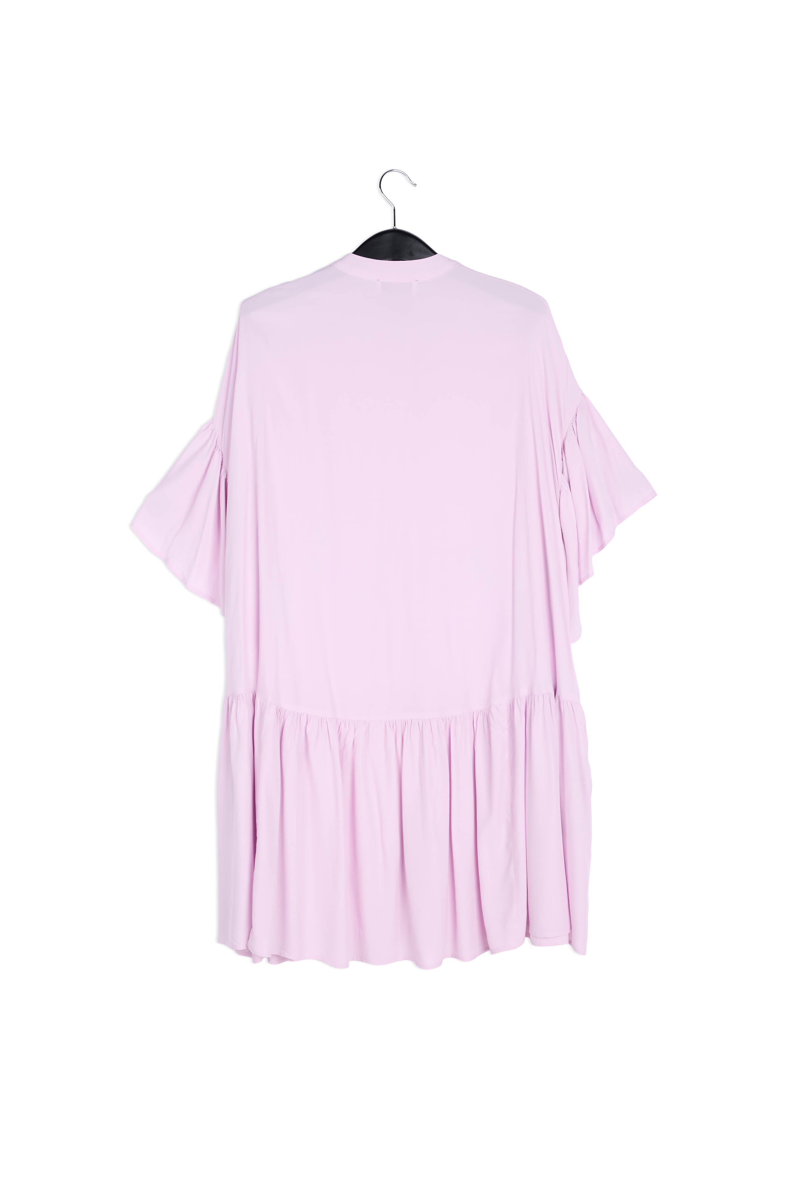 Lilac mini dress with ruffled sleeves RE—SSENTIEL | Essentiel second hand